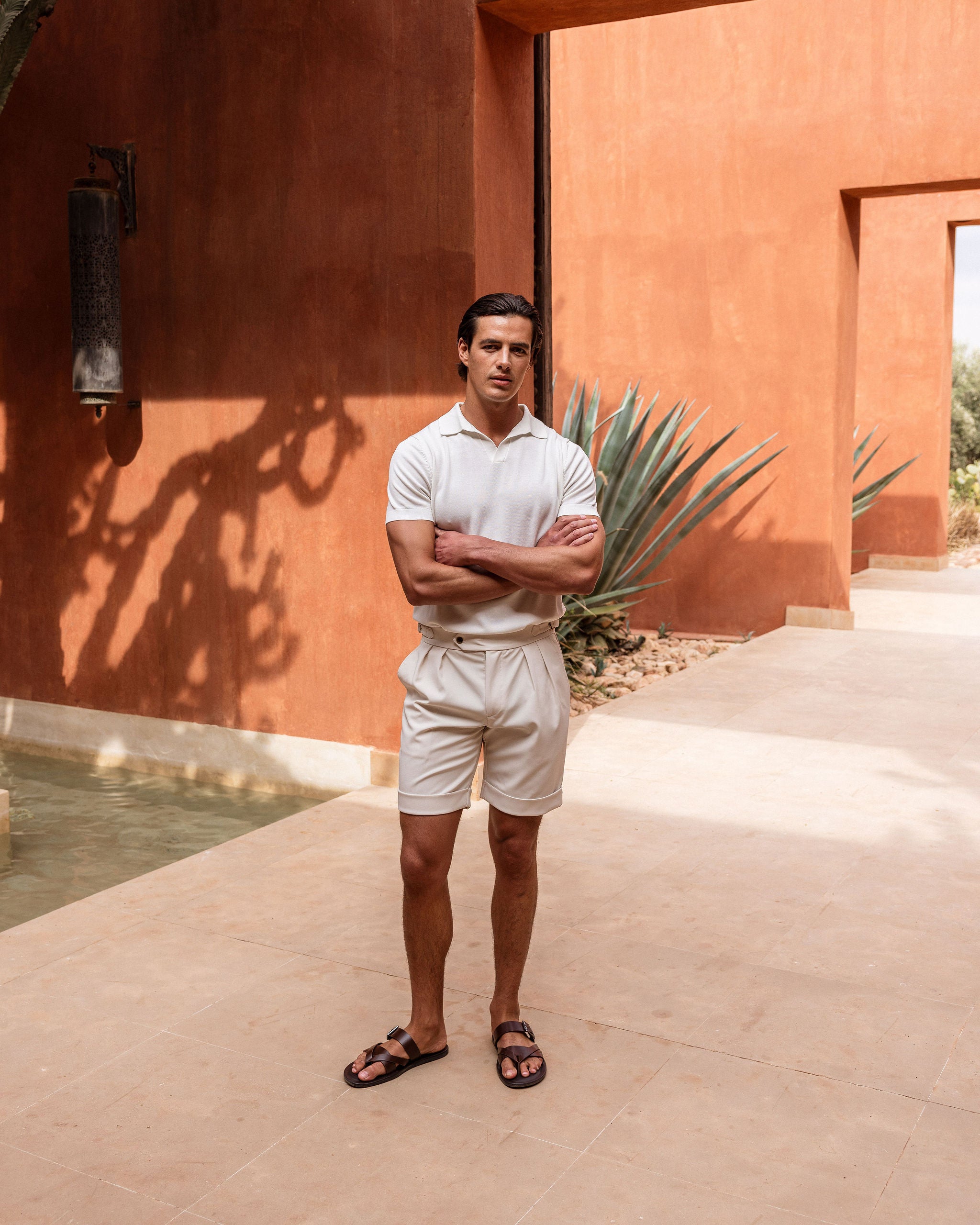 OPEN COLLAR POLO WHITE