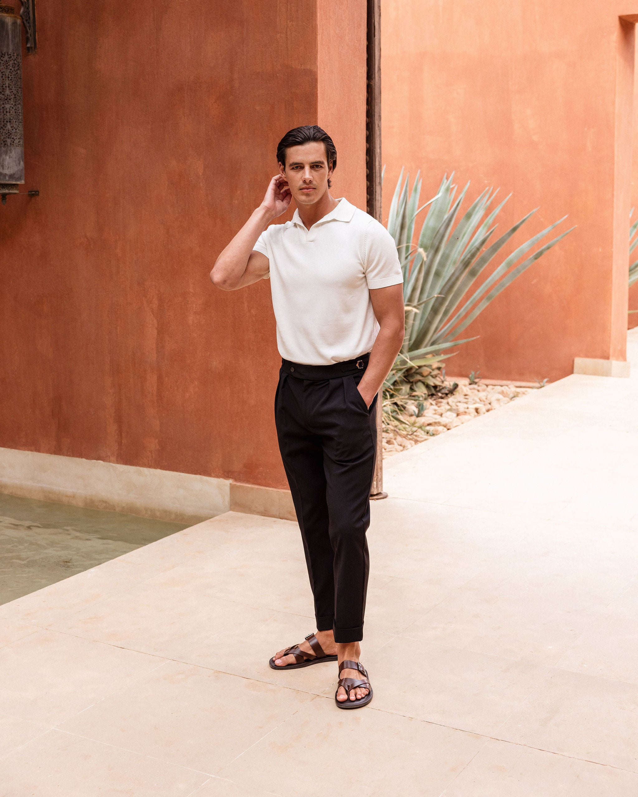 OPEN COLLAR POLO WHITE