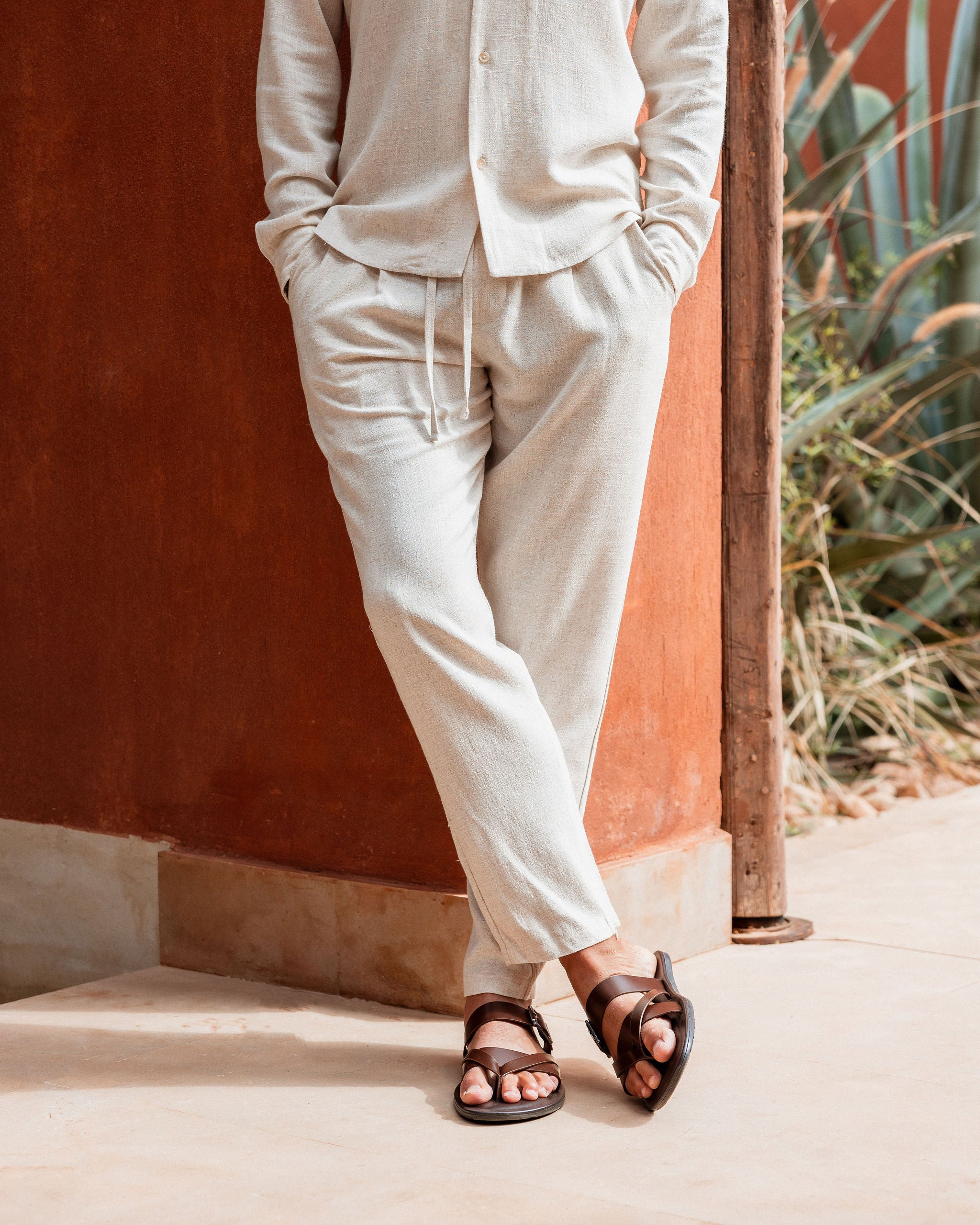 Oatmeal Linen Trouser