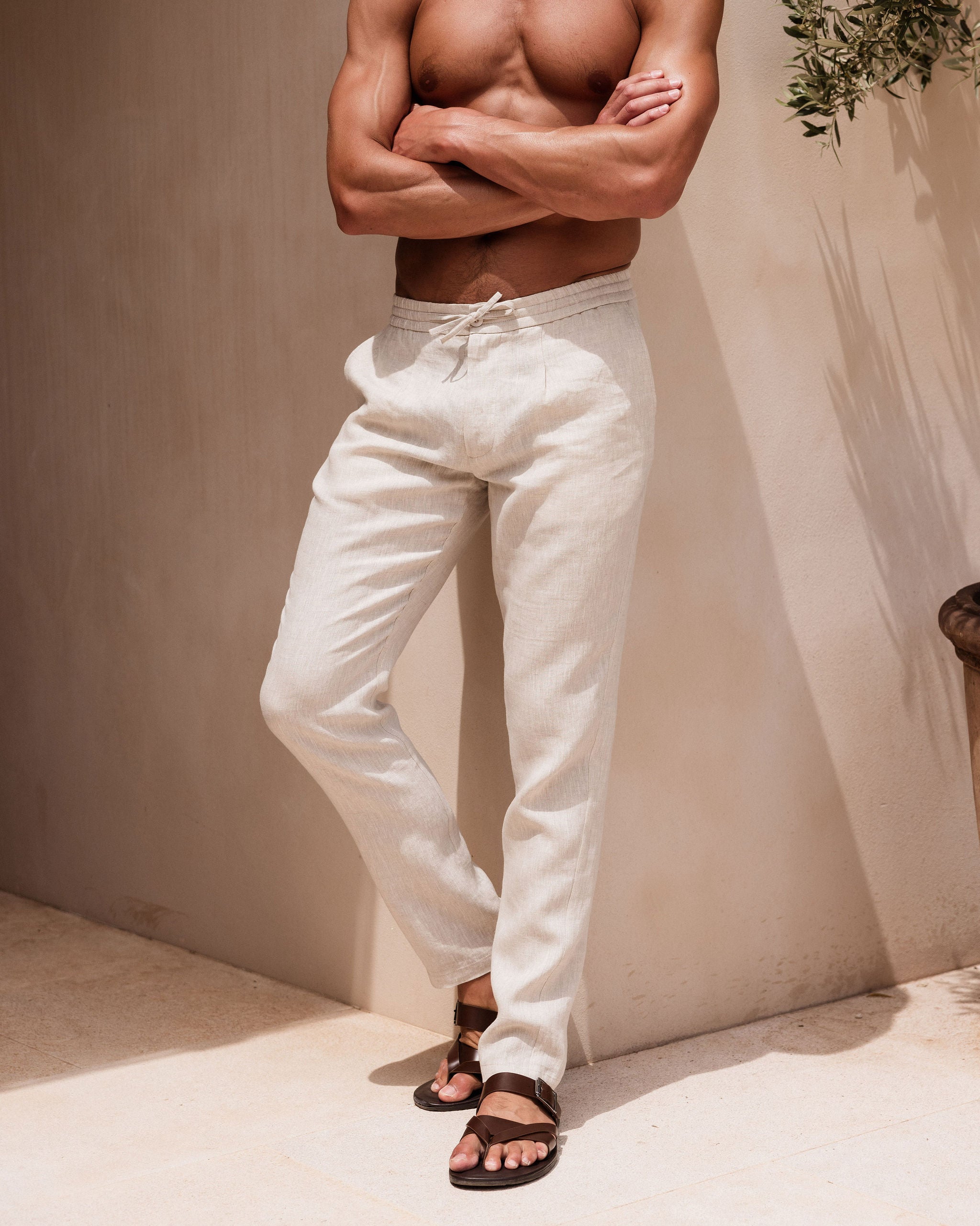RESORT LINEN TROUSER OATMEAL