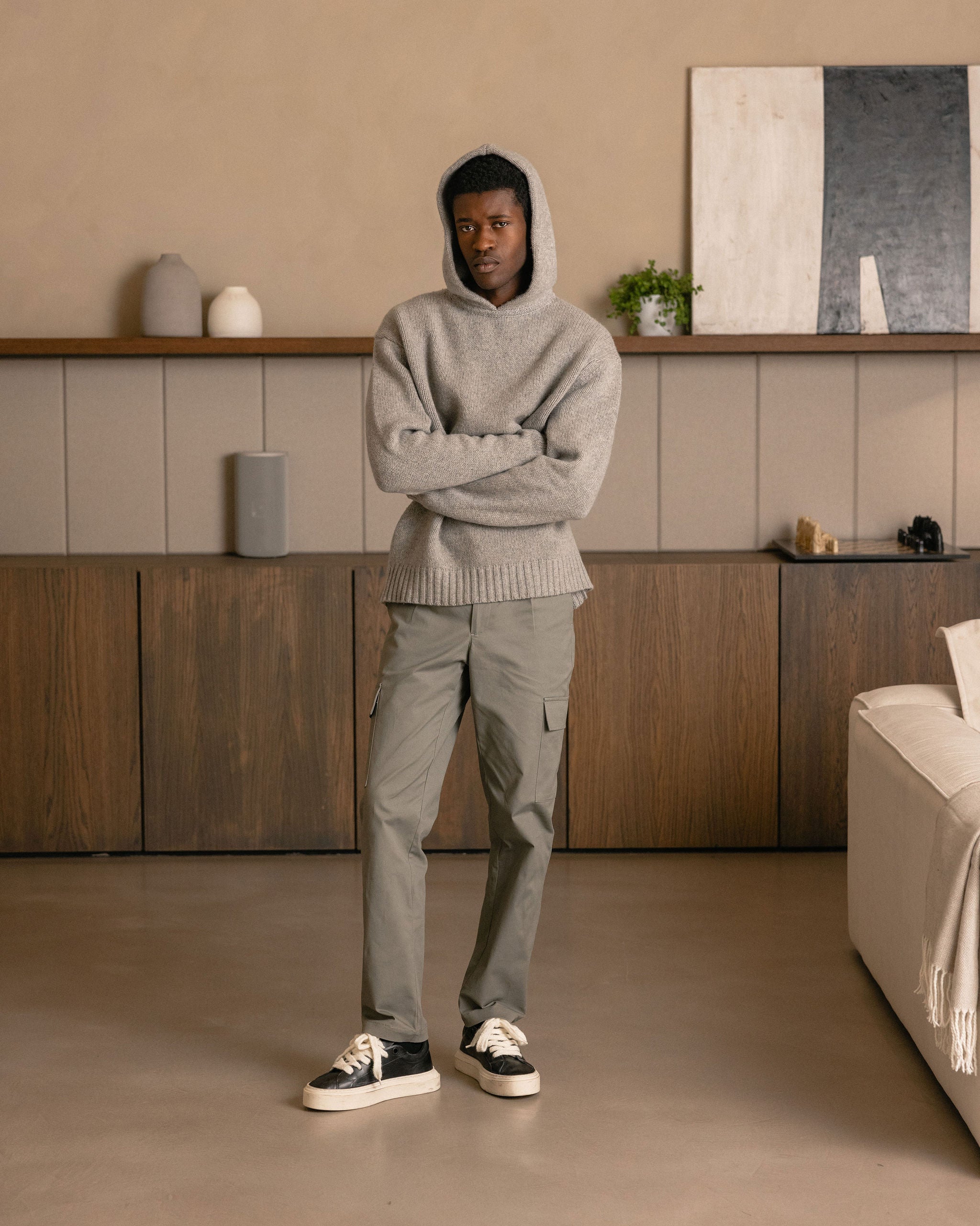 Garçon Knit Hoodie Grey