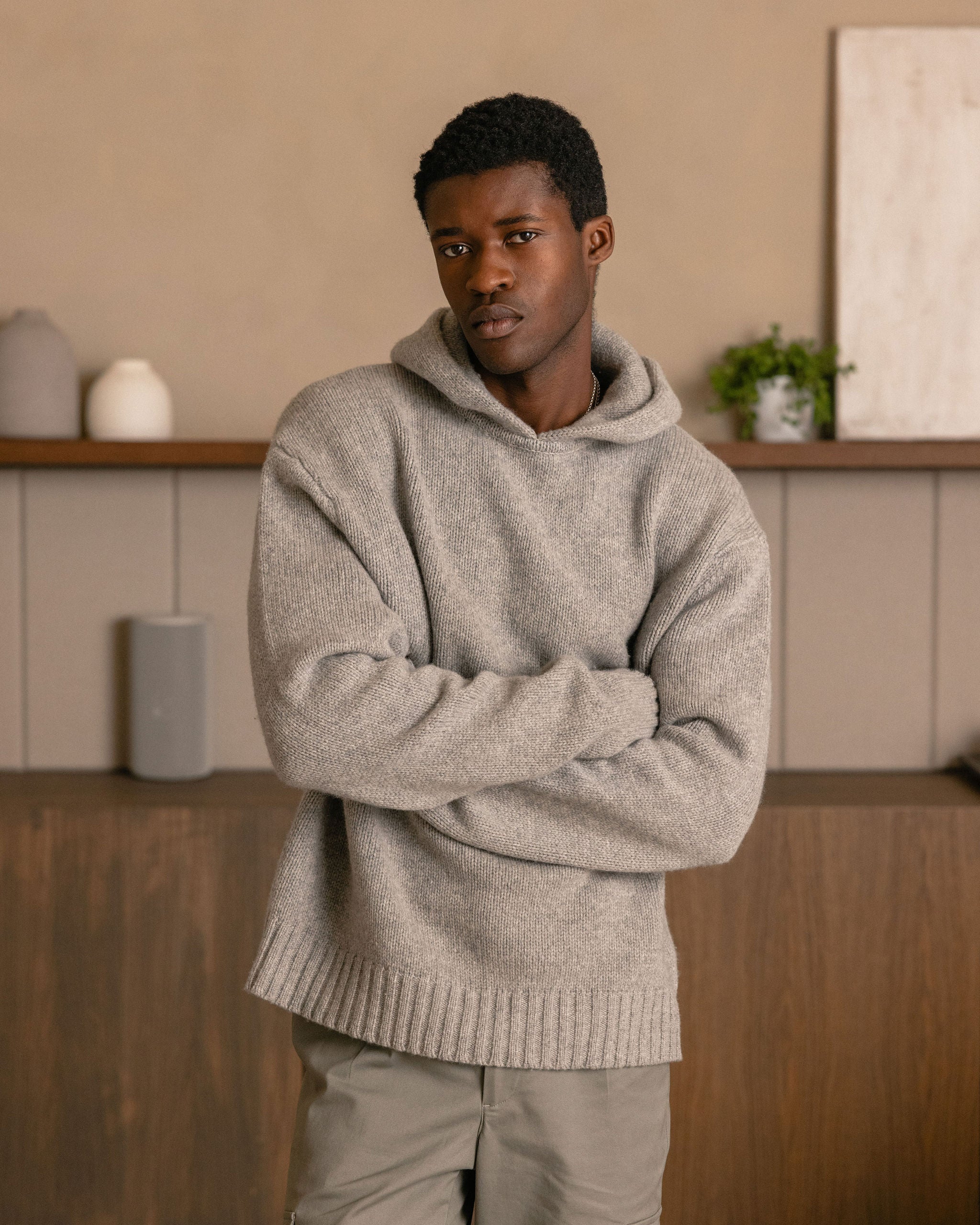 Garçon Knit Hoodie Grey