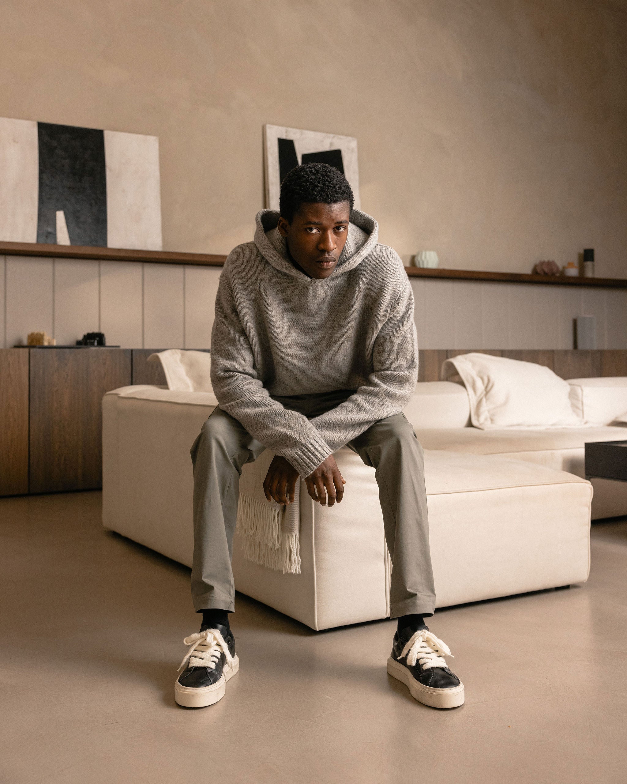 Garçon Knit Hoodie Grey