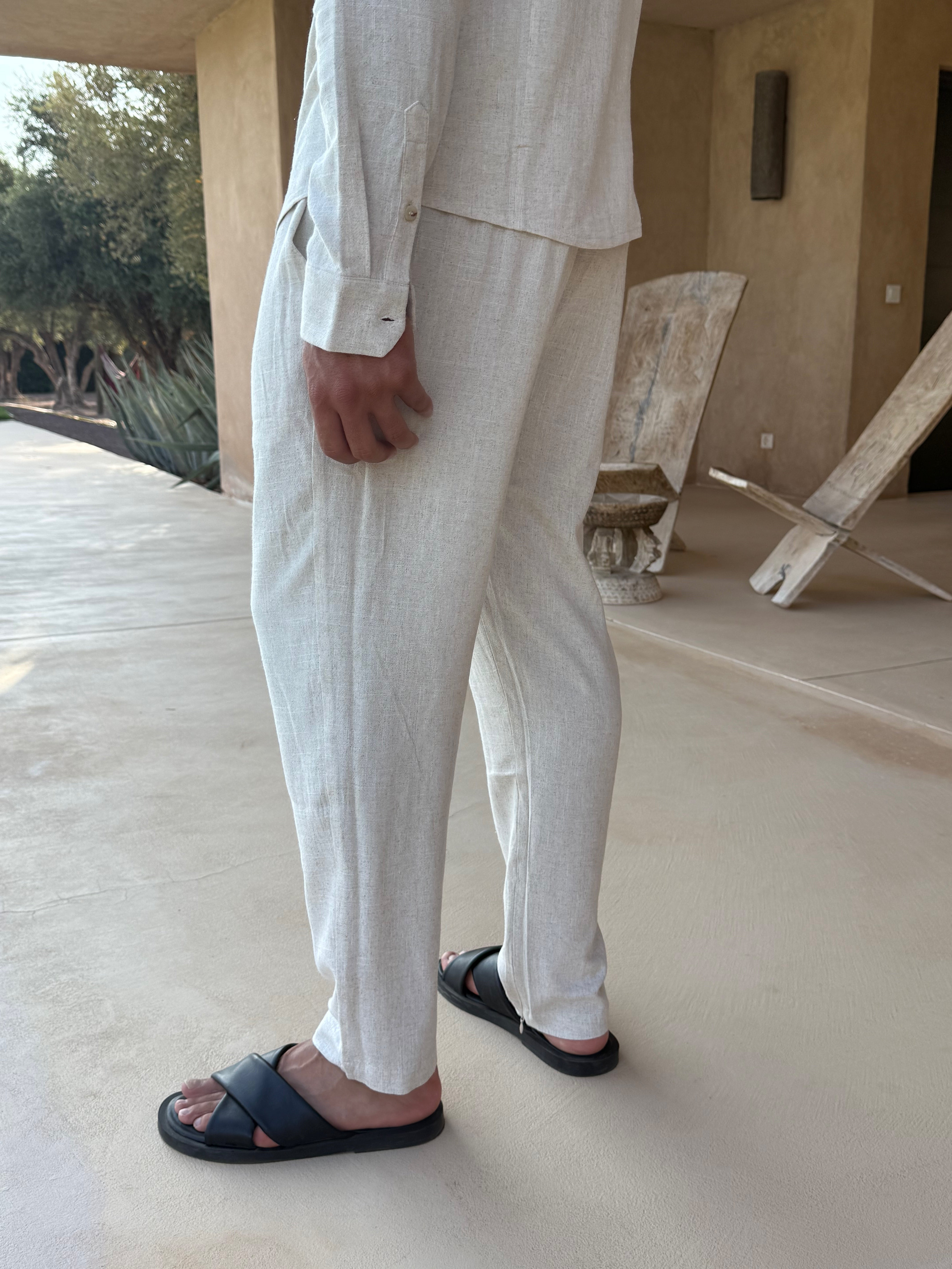Oatmeal Linen Trouser