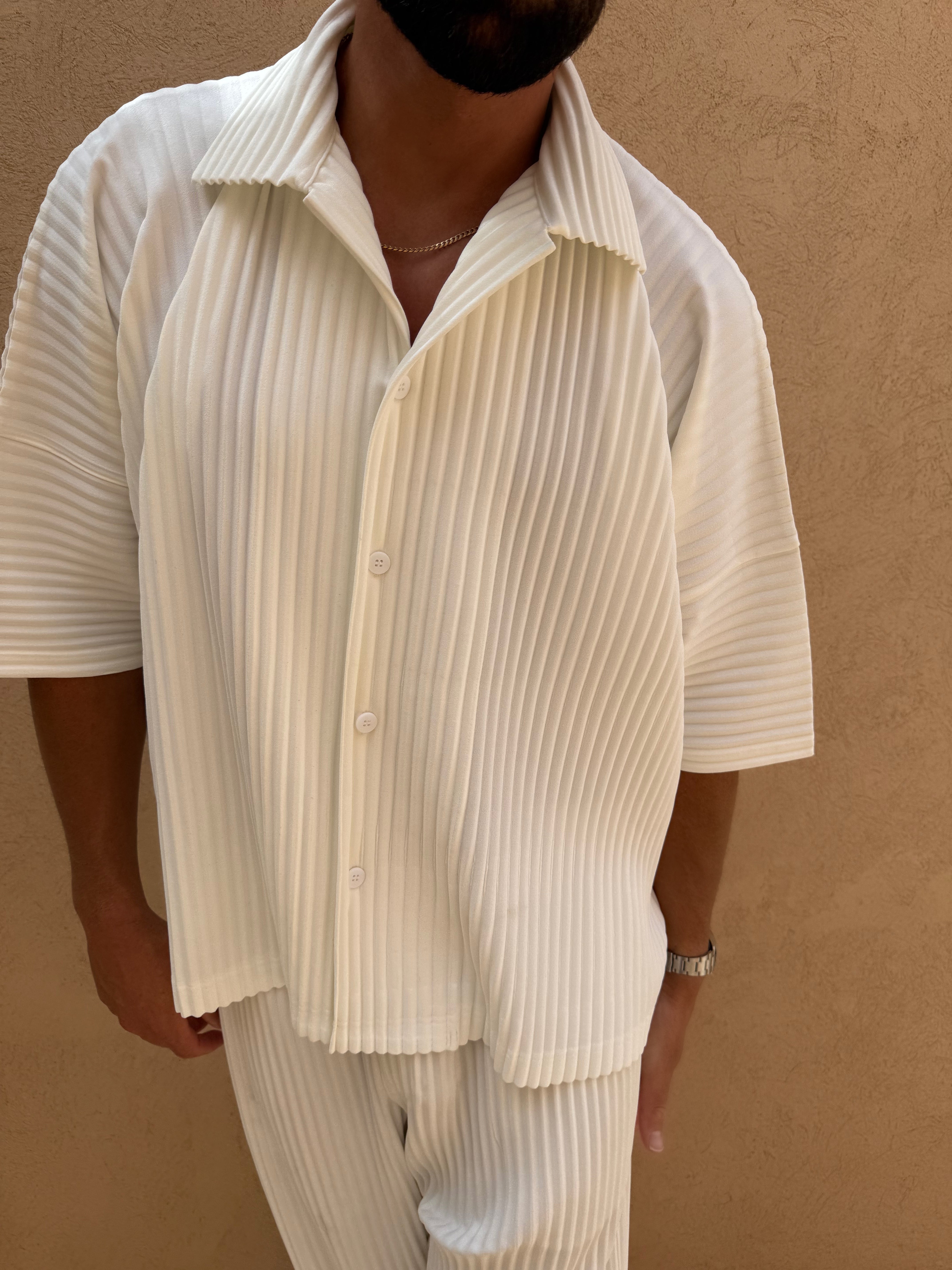 PLEAT SHIRT OFF WHITE