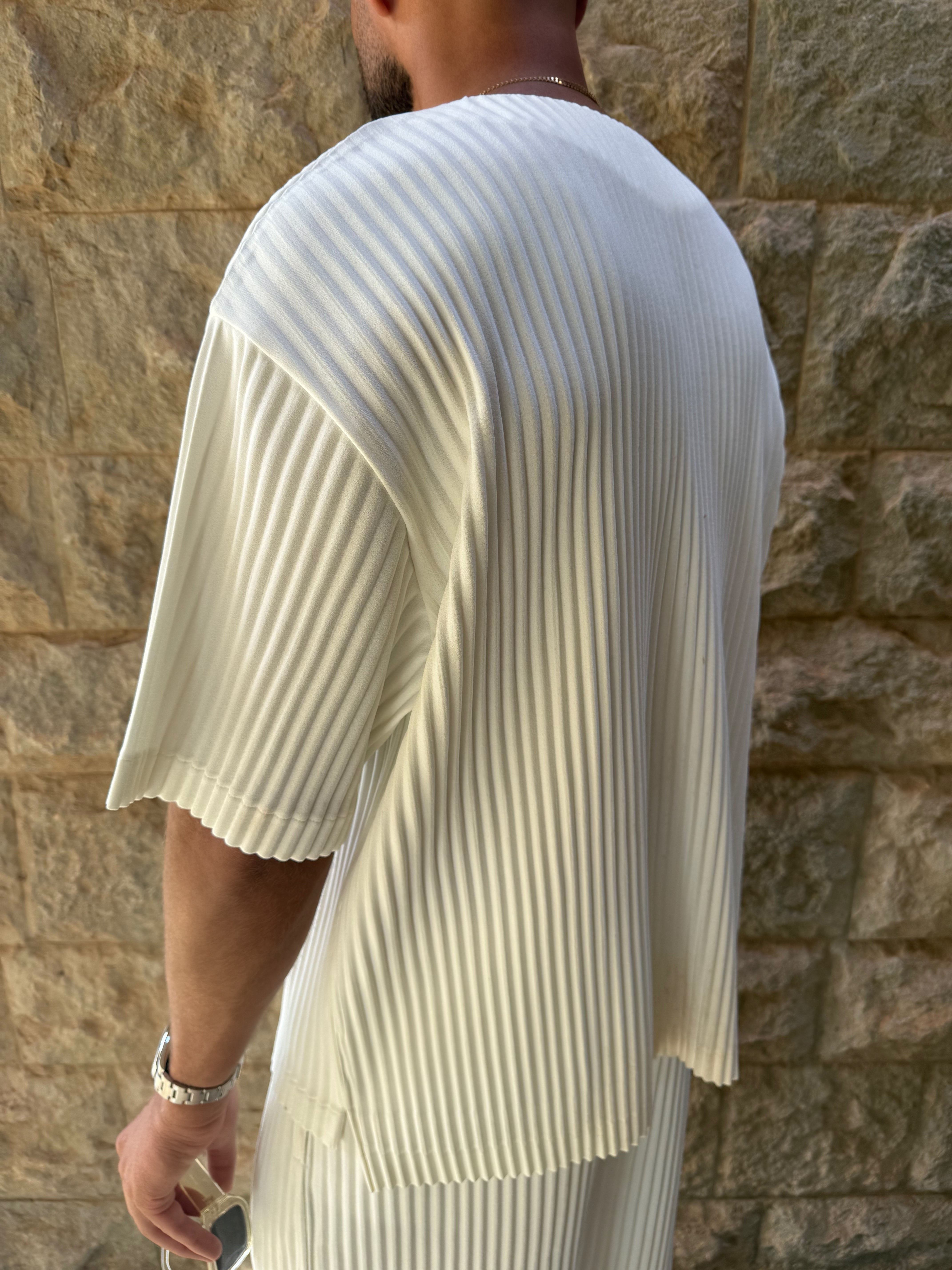PLEAT T-SHIRT WHITE