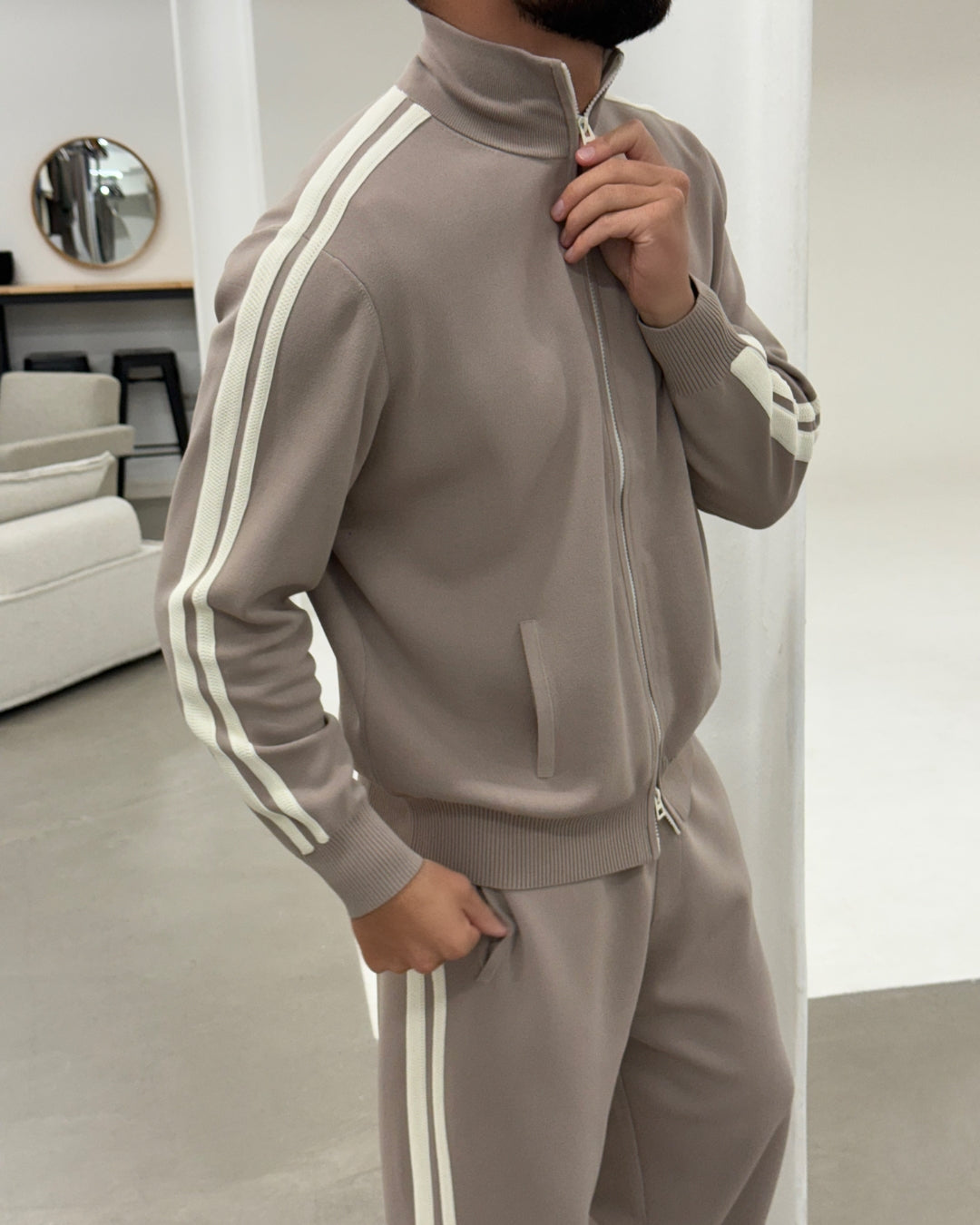 SANTOS KNIT JACKET TAUPE