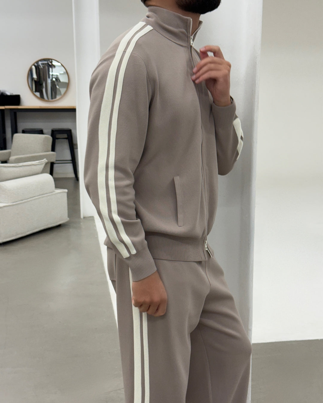 SANTOS KNIT JACKET TAUPE