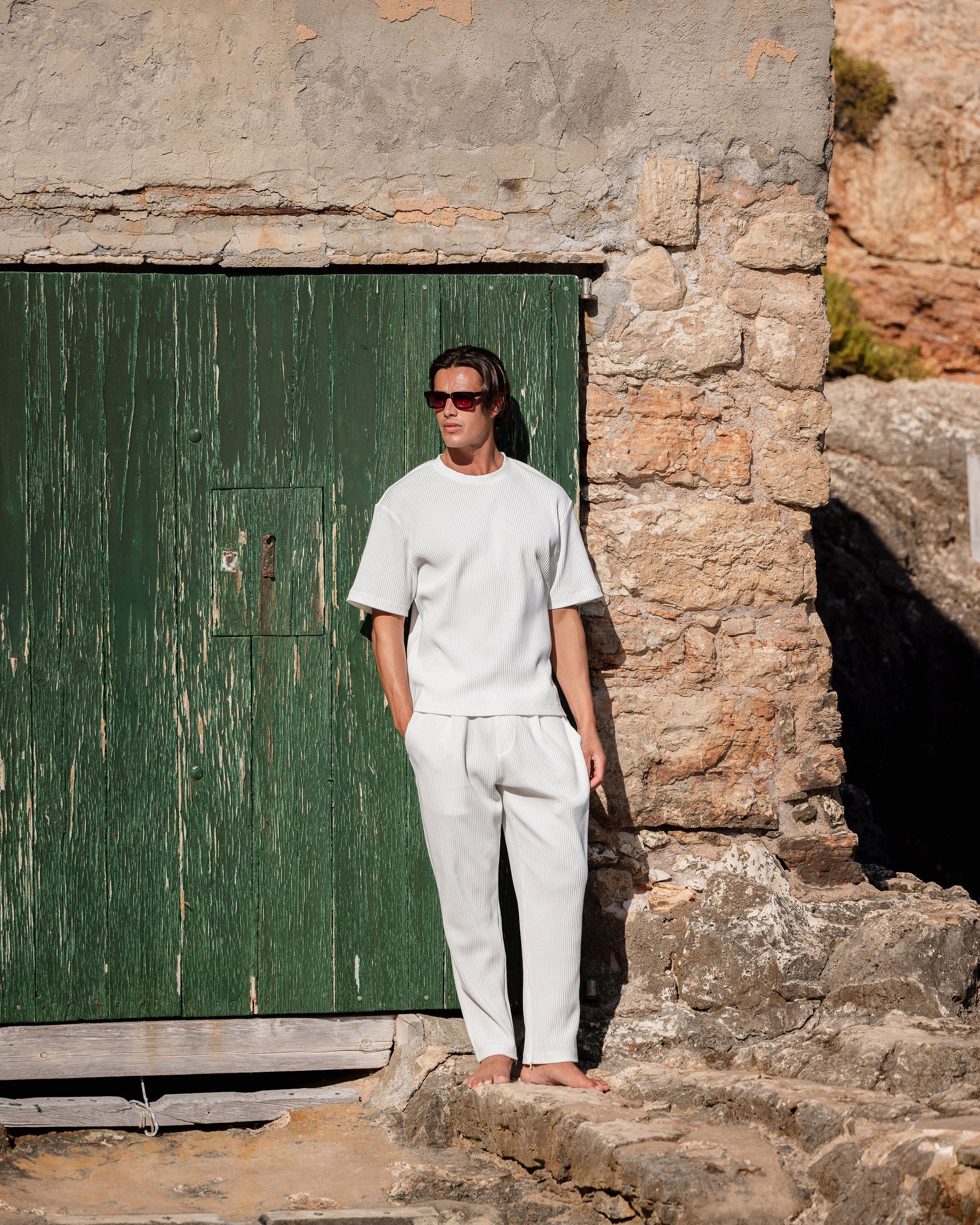 PLEAT TROUSER WHITE