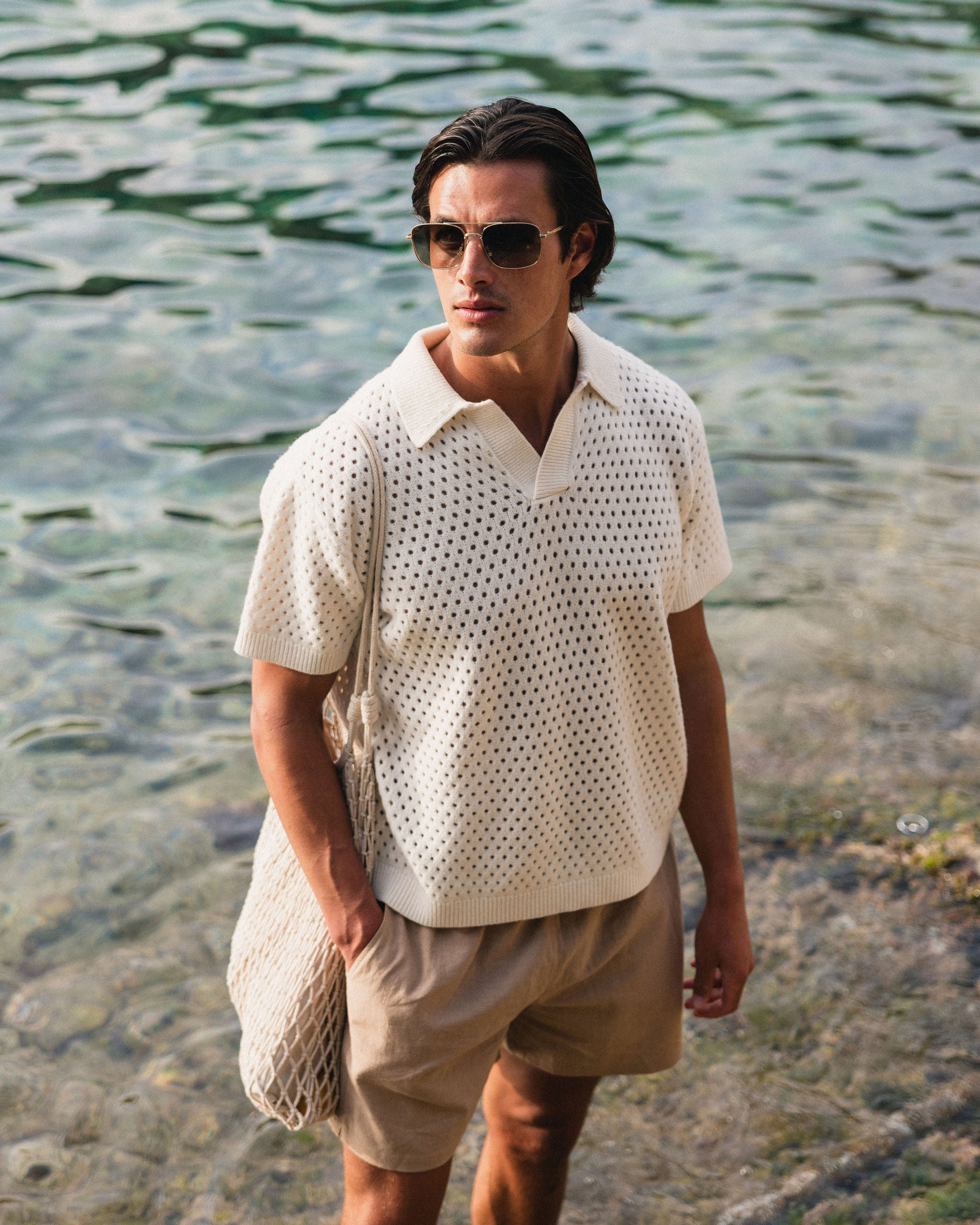 MURA KNIT POLO ECRU