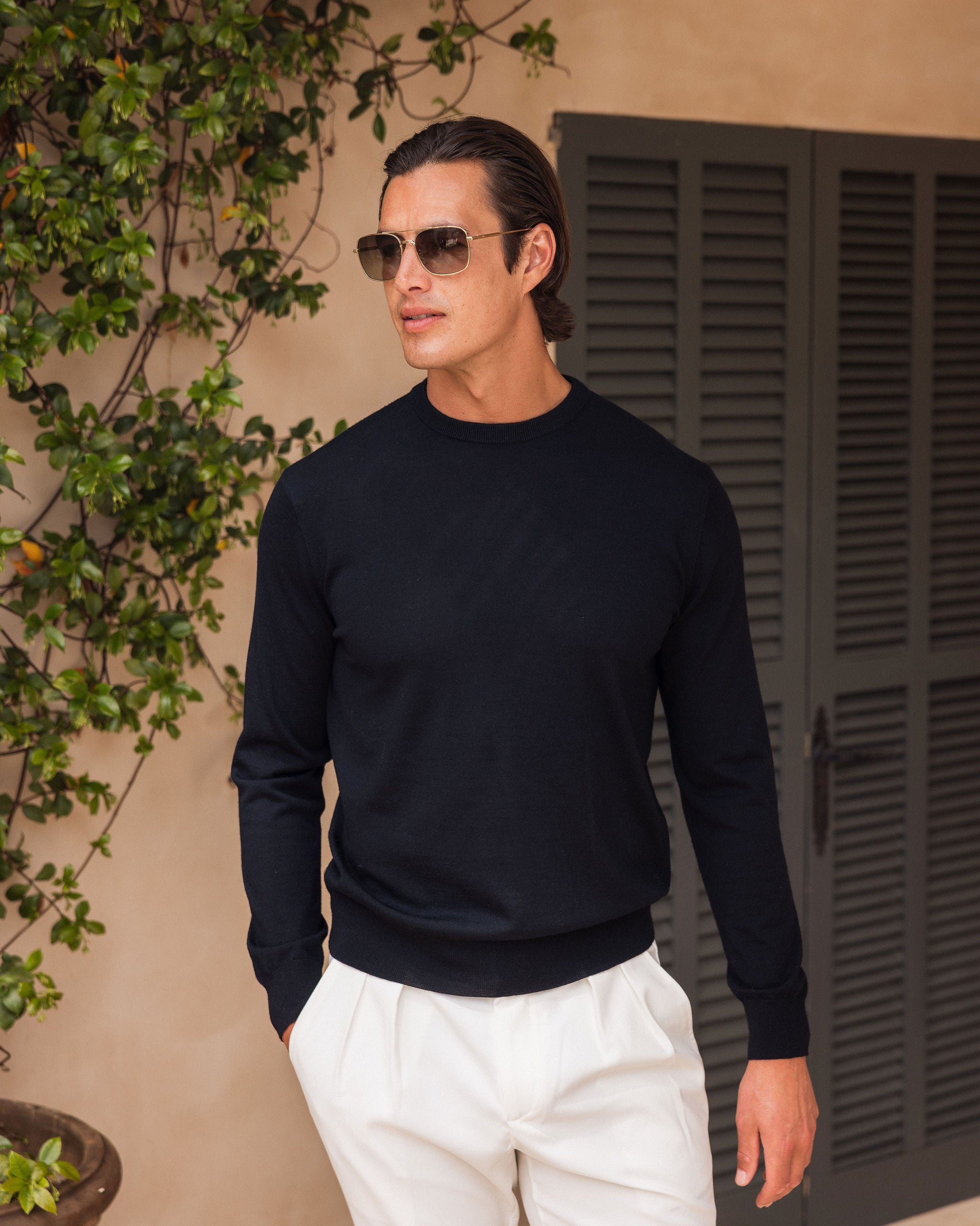 MERINO KNIT CREWNECK BLACK