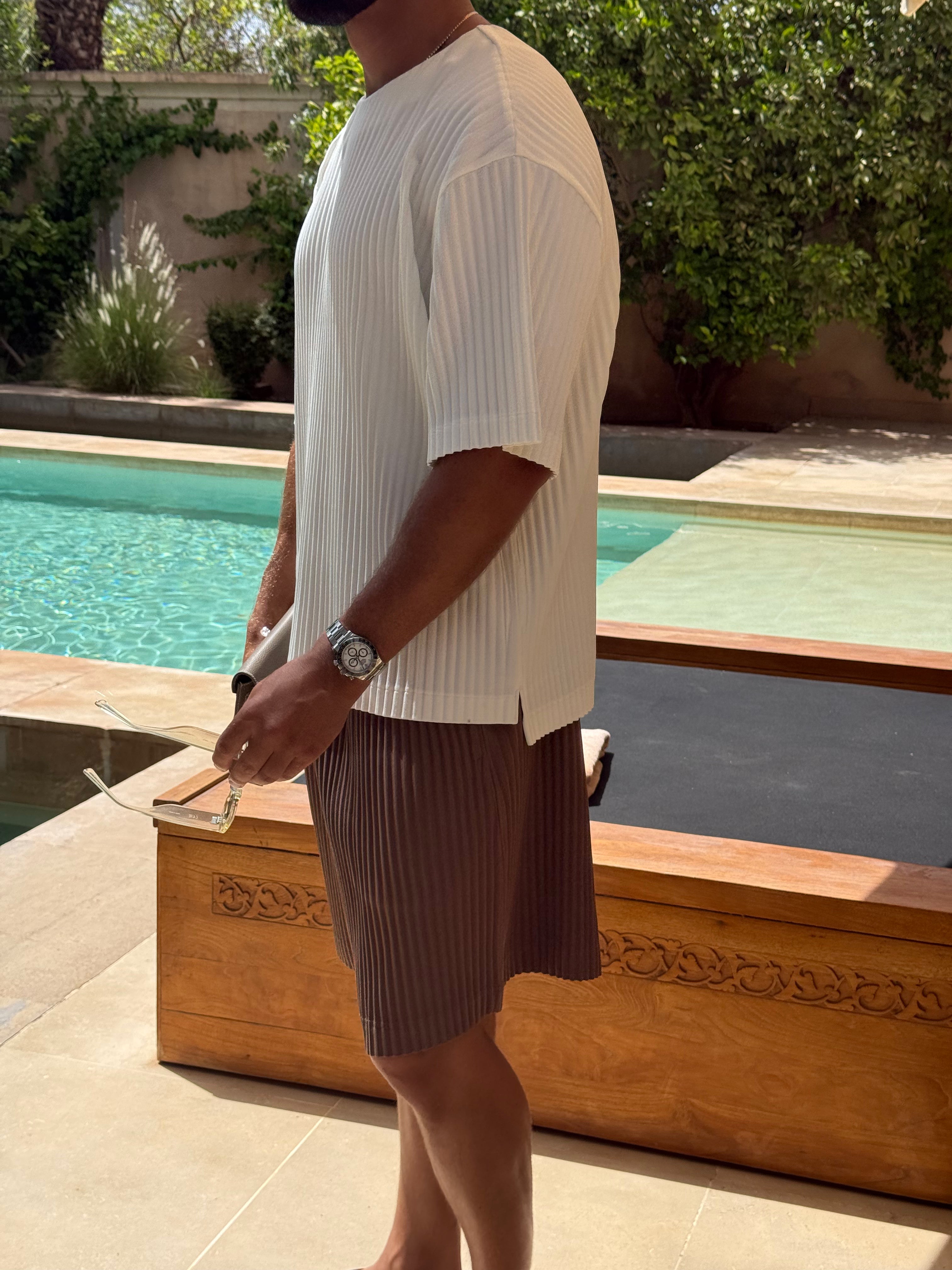 PLEAT T-SHIRT WHITE