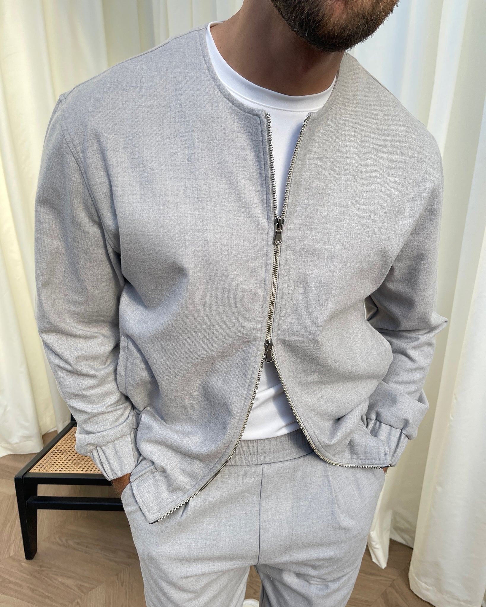 Amante Bomber Jacket Grey Marl