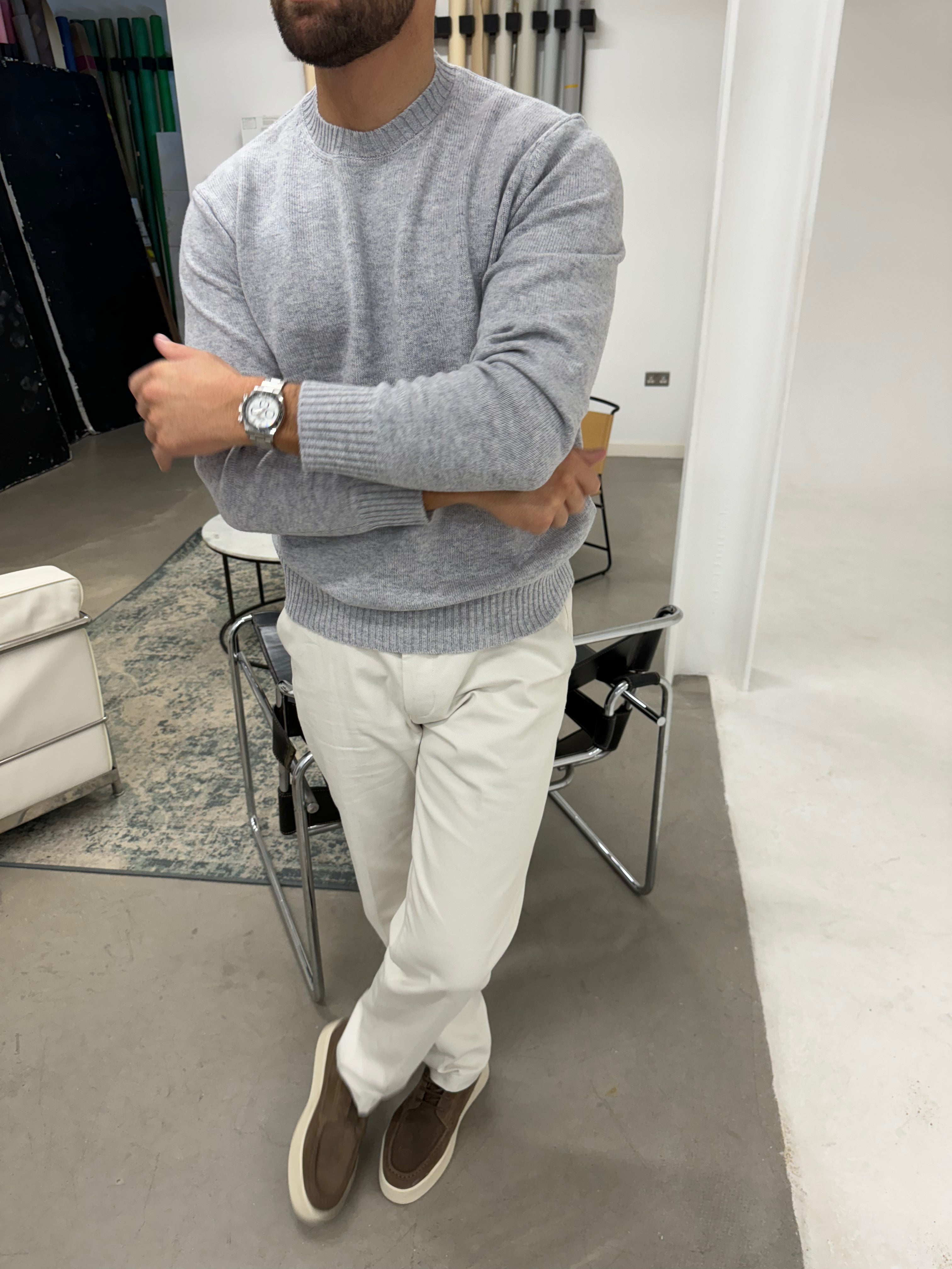 Cashmere Sweater Grey Marl