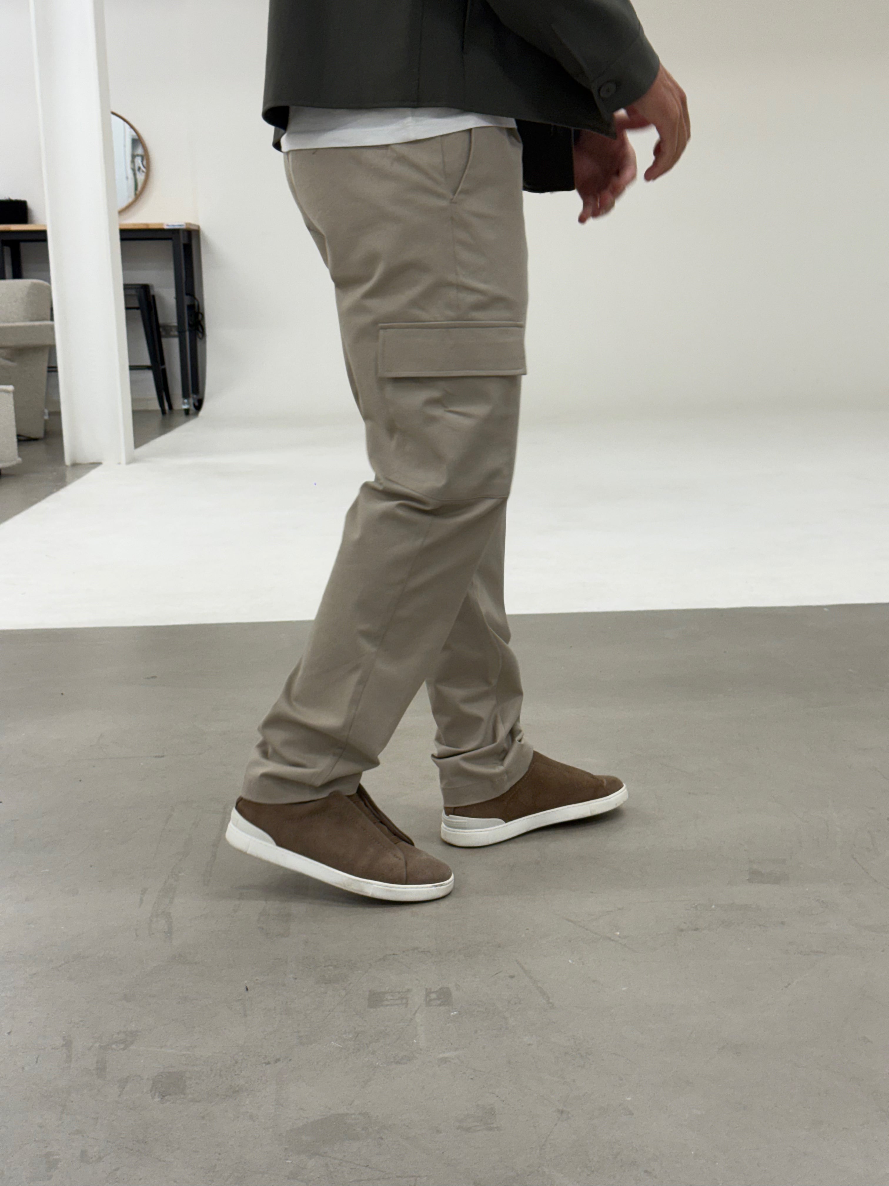COTTON CARGO PANT STONE