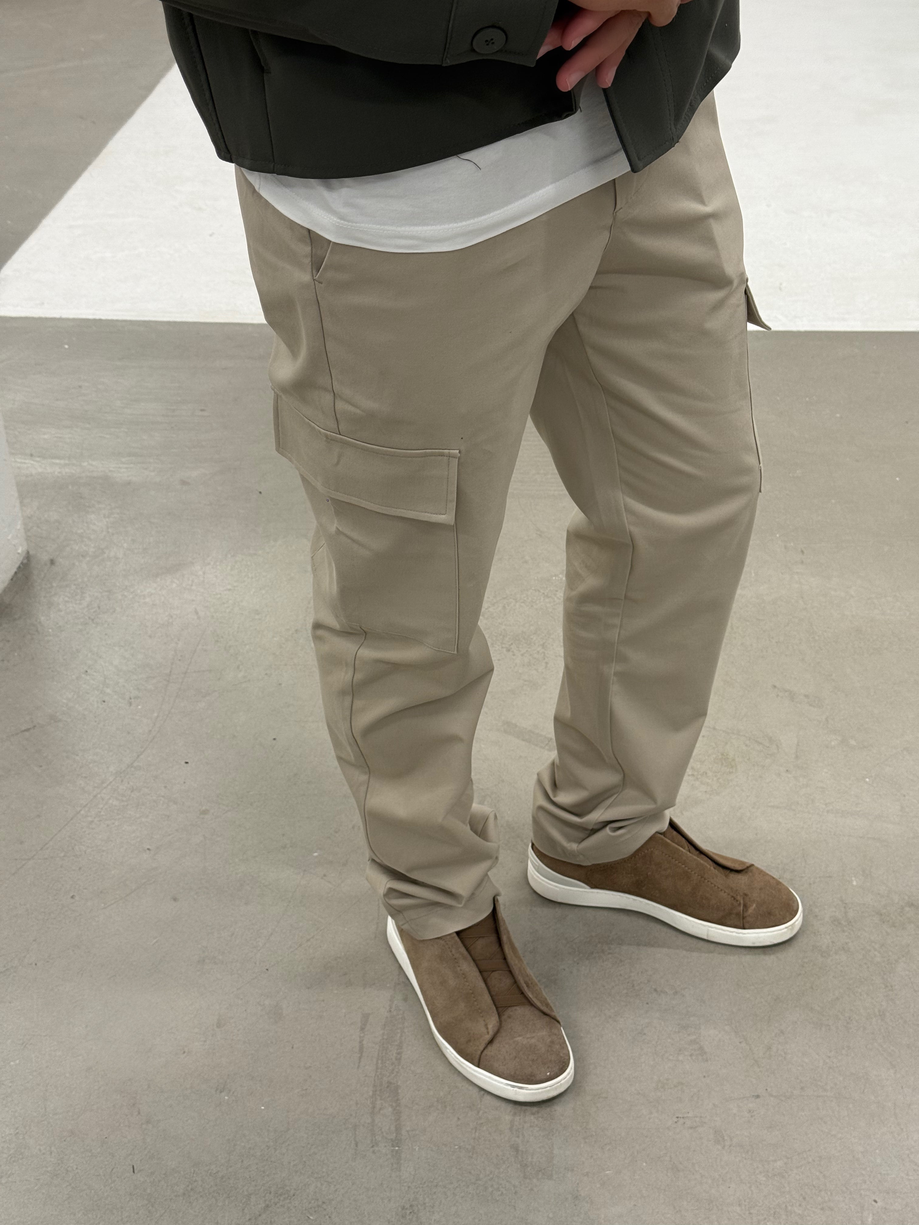 COTTON CARGO PANT STONE