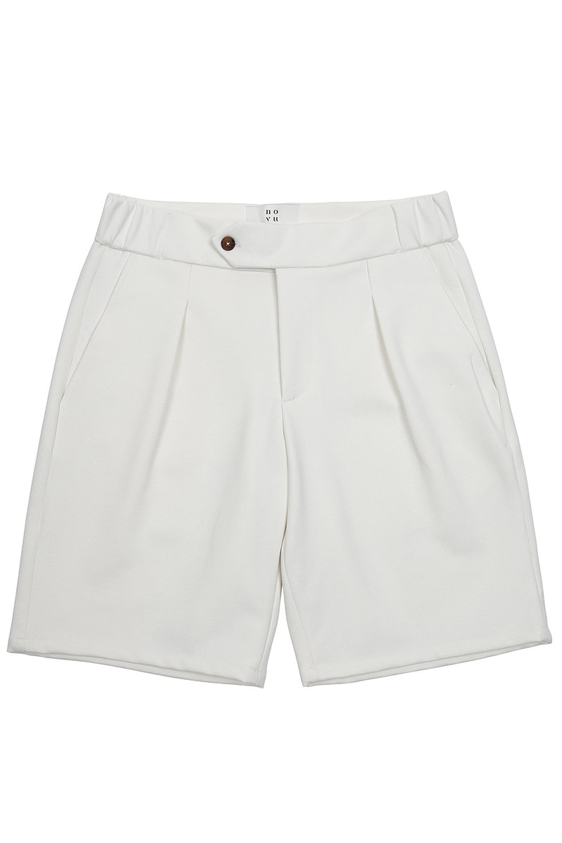 Cream Carter Pleated Shorts