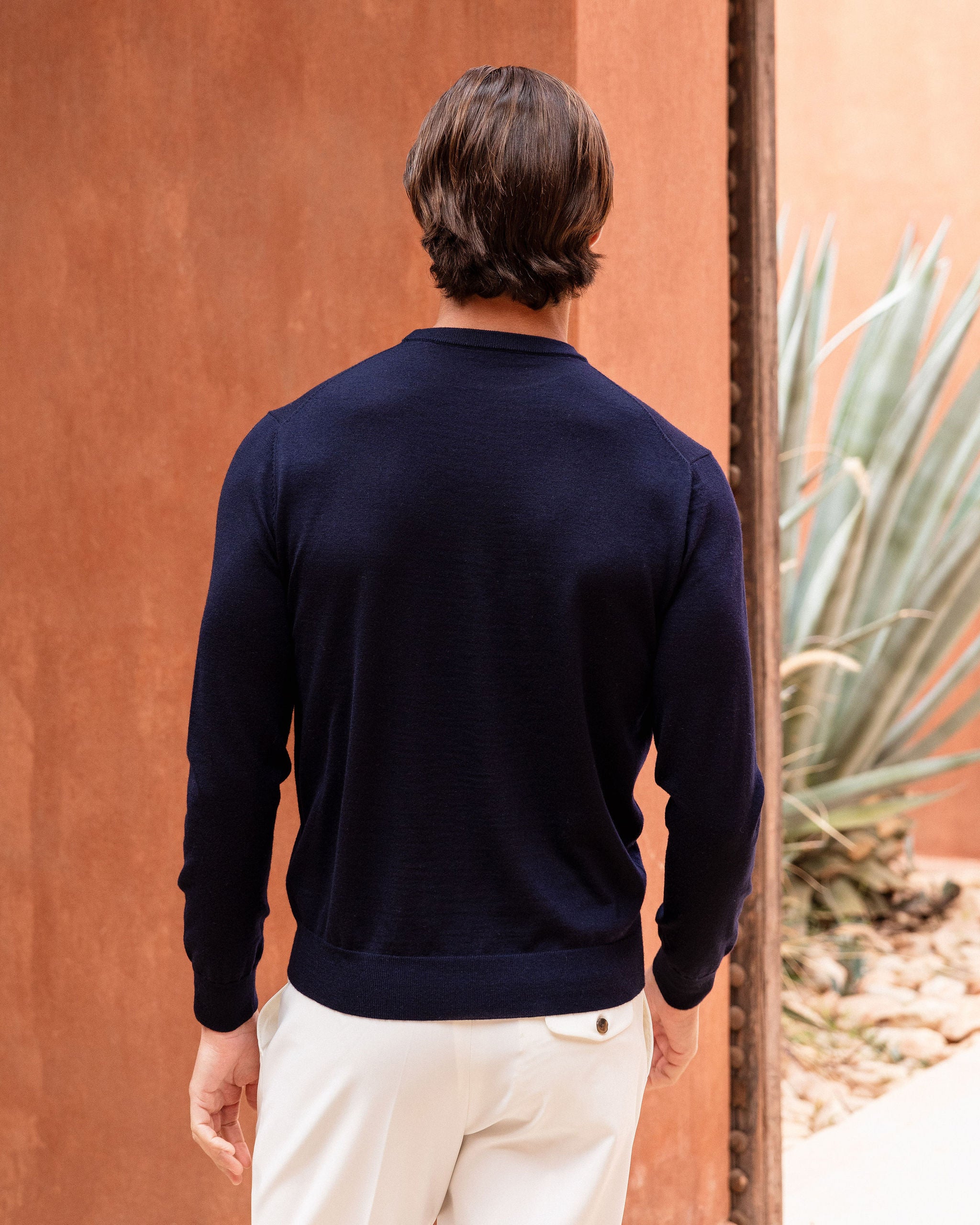 MERINO KNIT CREWNECK NAVY