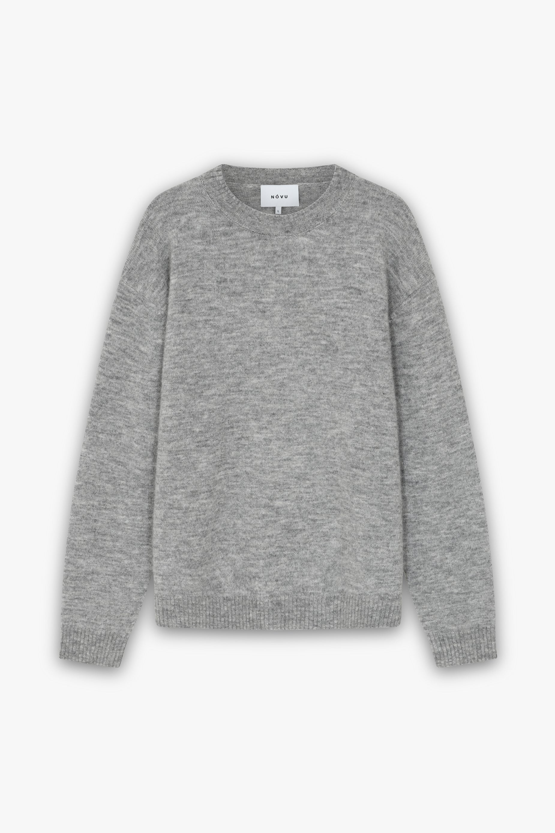 Alpaca Knit Sweater Grey Marl