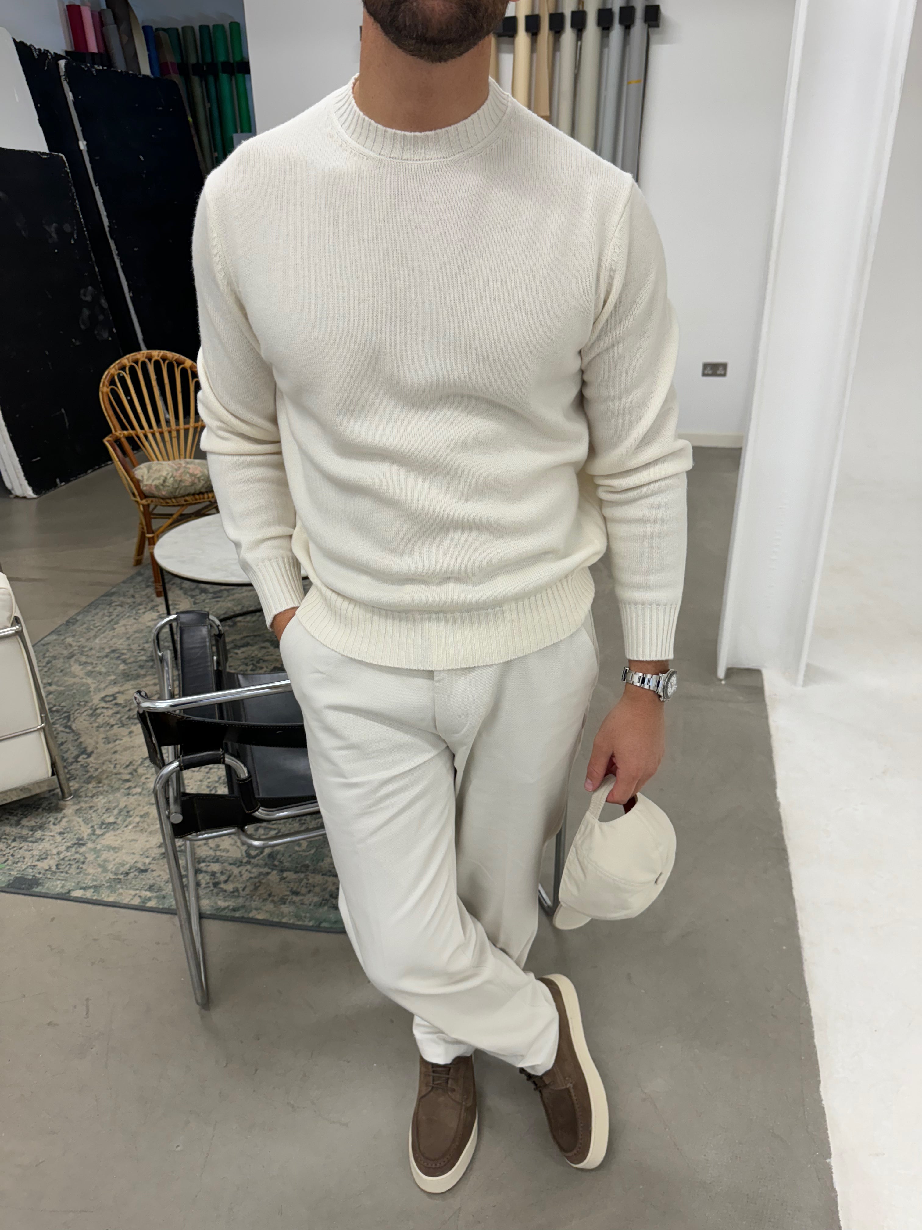 Cashmere Sweater Winter White