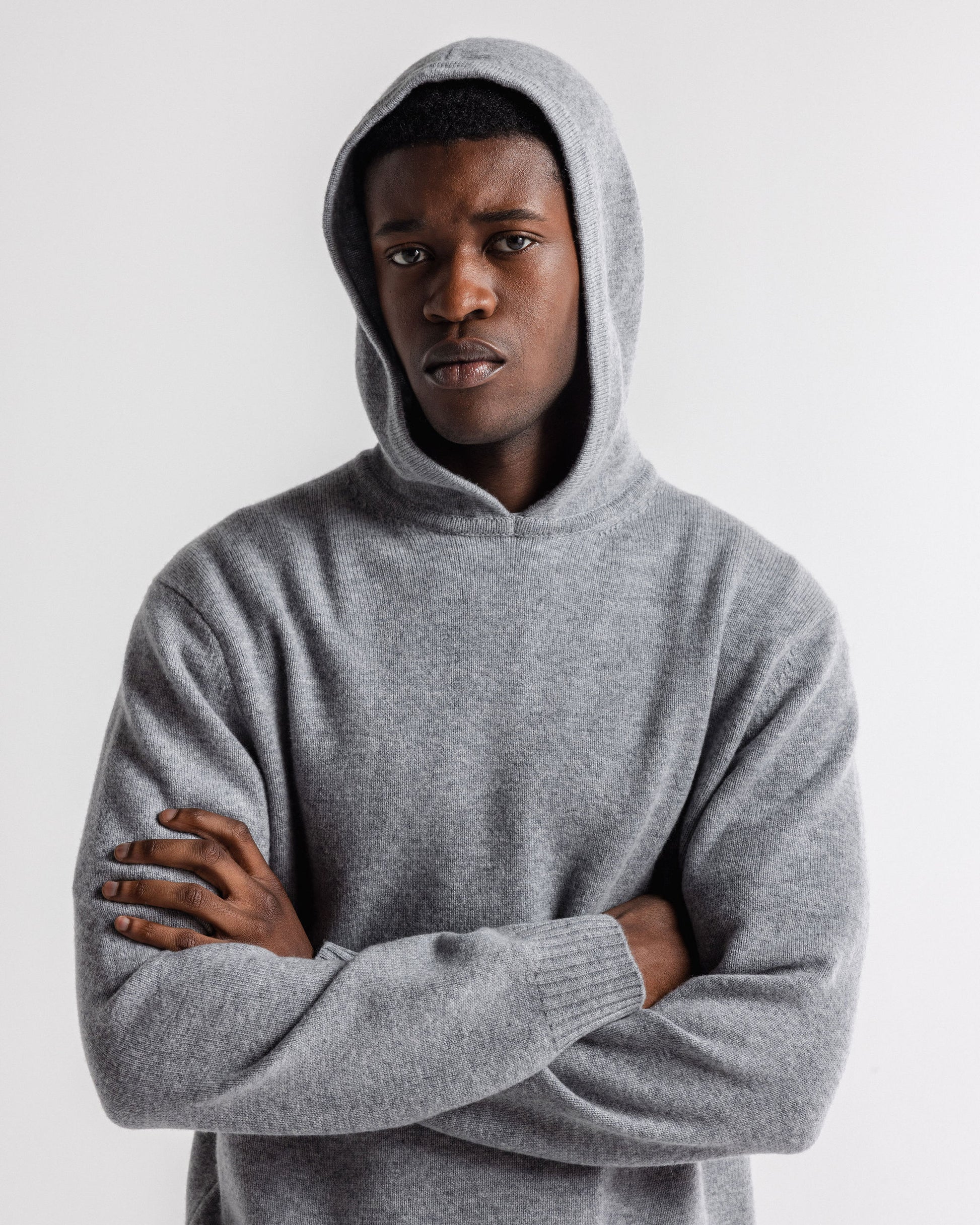 Cashmere Hoodie Grey Marl