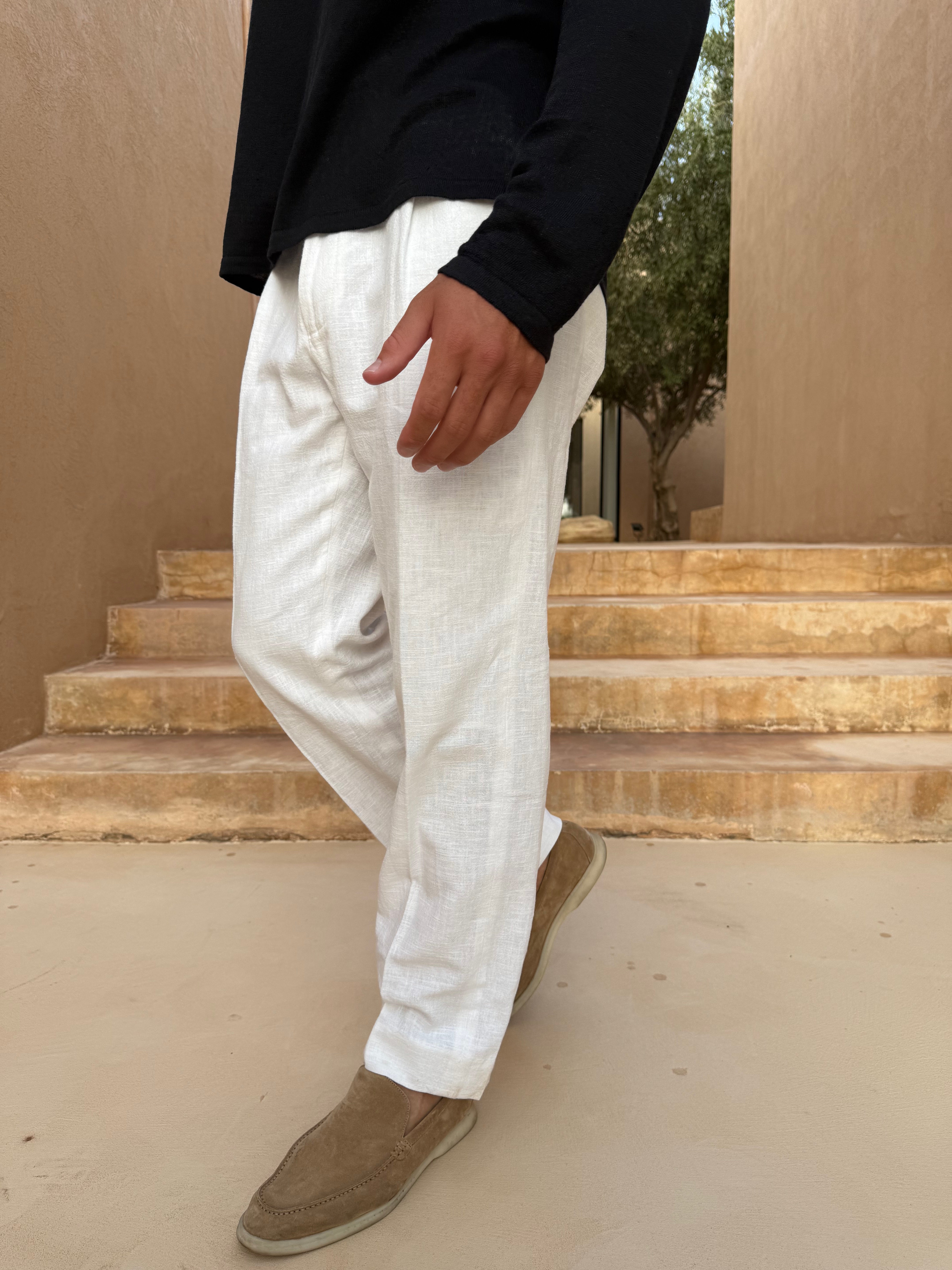 CÔTE LINEN TROUSER WHITE