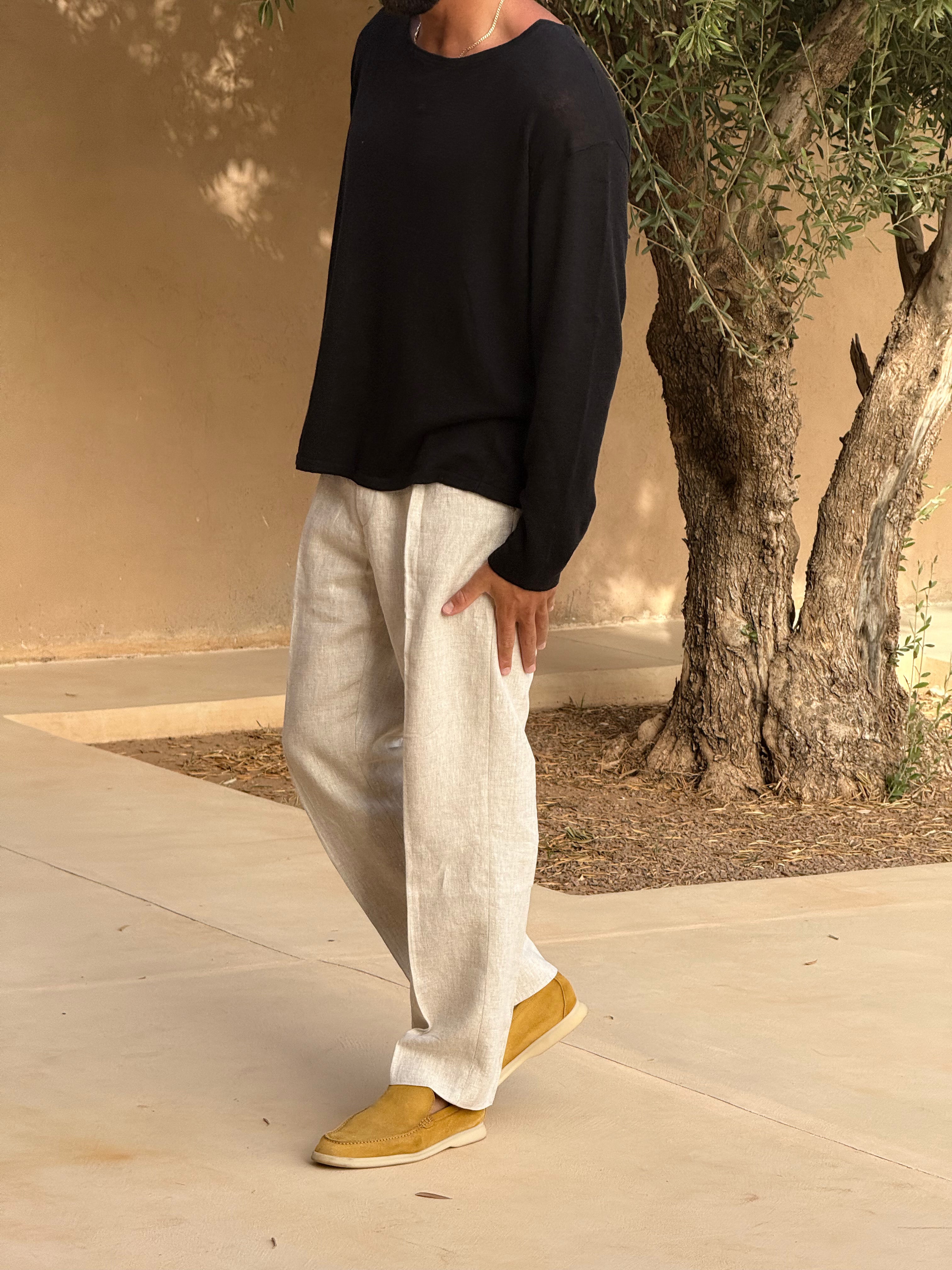 CÔTE LINEN TROUSER OATMEAL