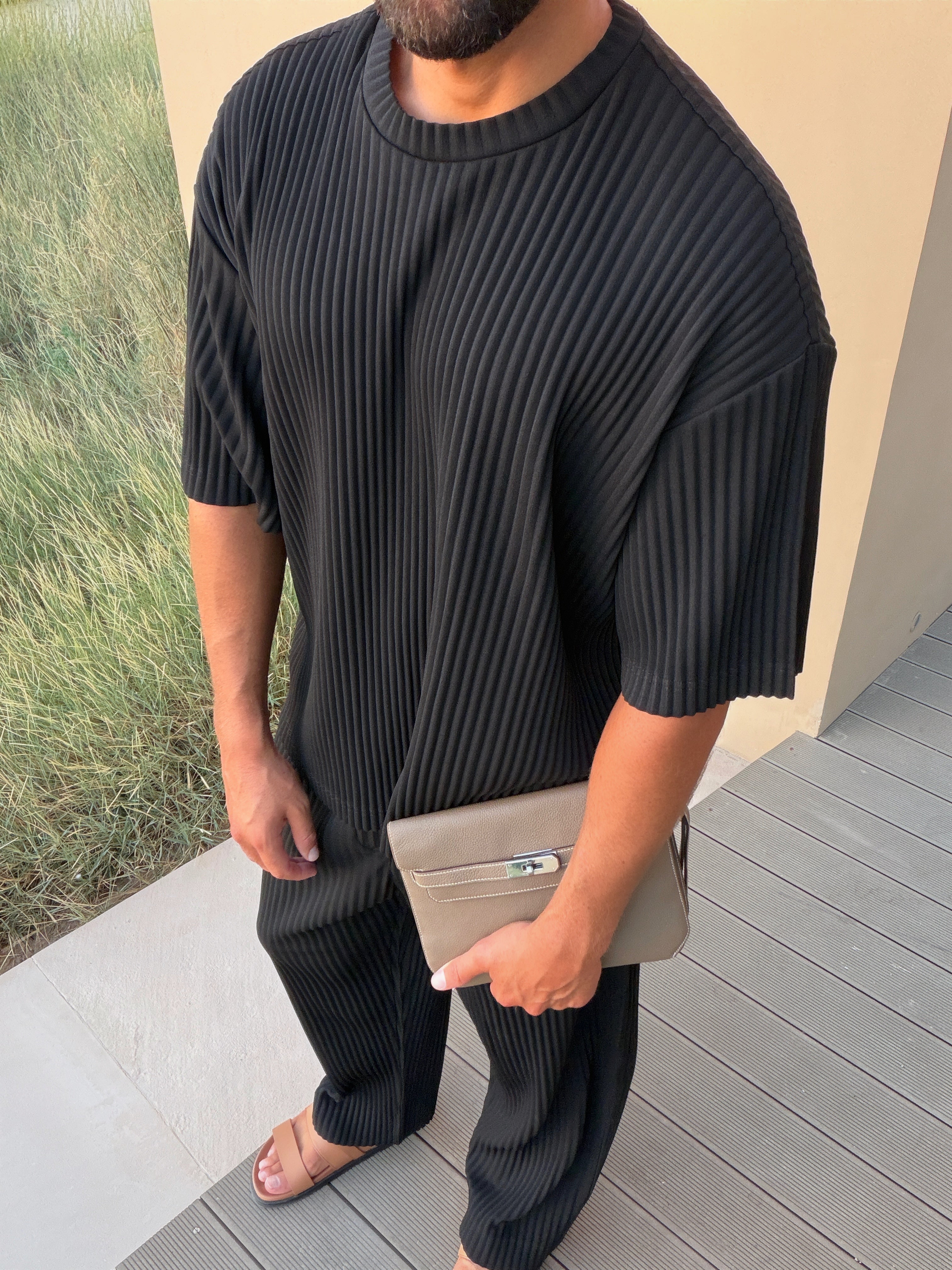 PLEAT TROUSER BLACK