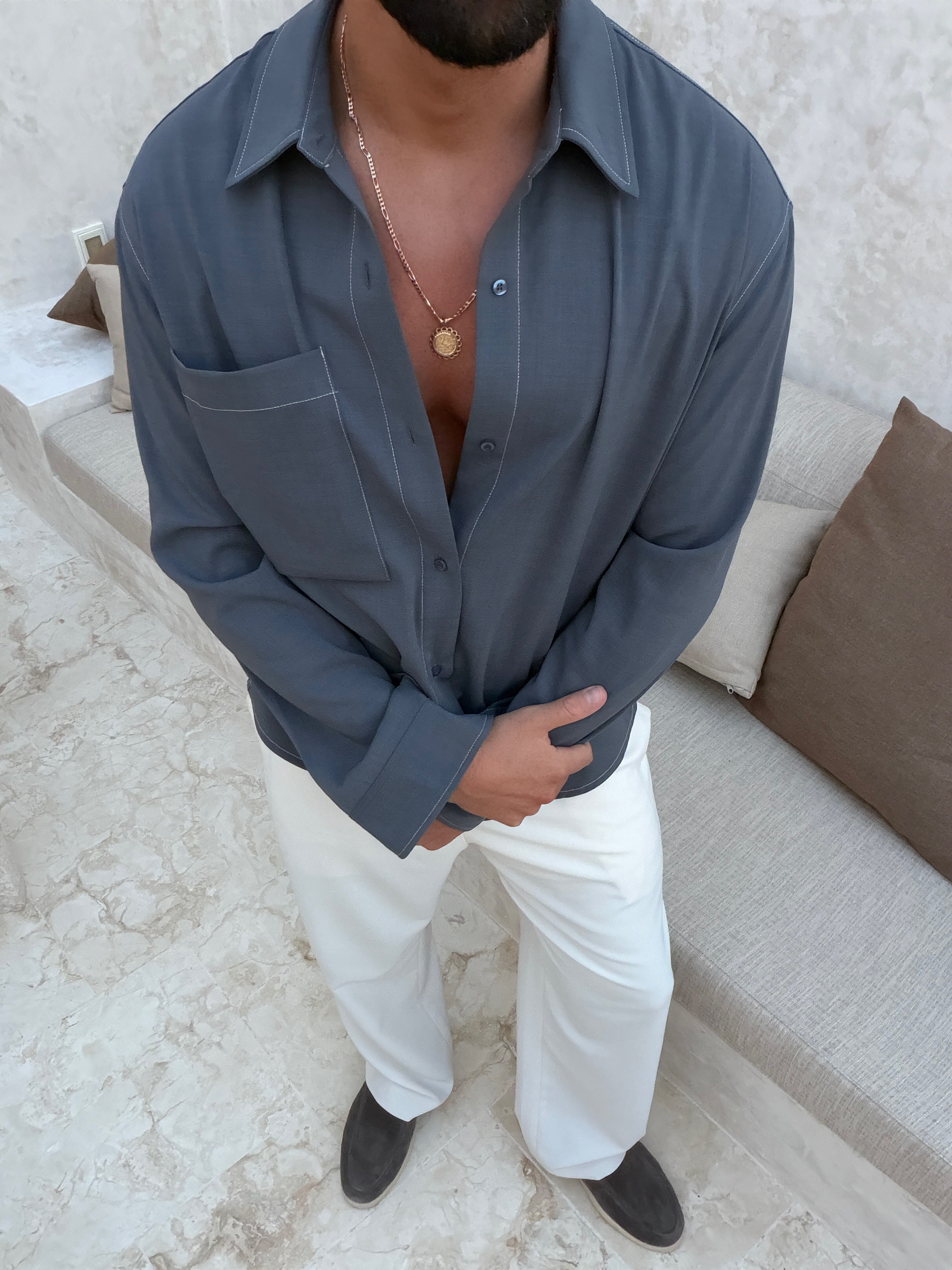 LUCCA SHIRT FRENCH NAVY