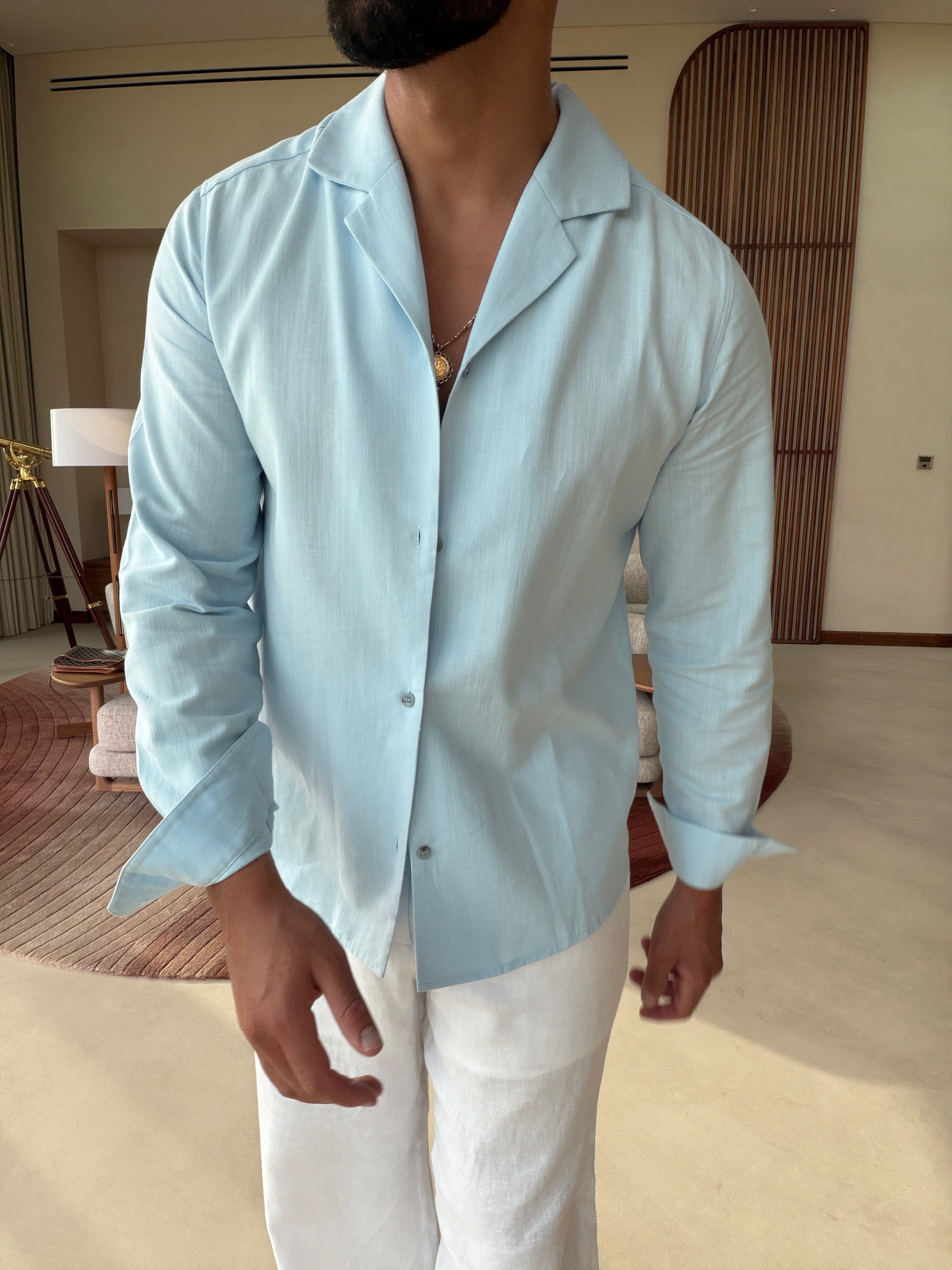 RIVÉ LINEN CLASSIC SHIRT SOFT BLUE