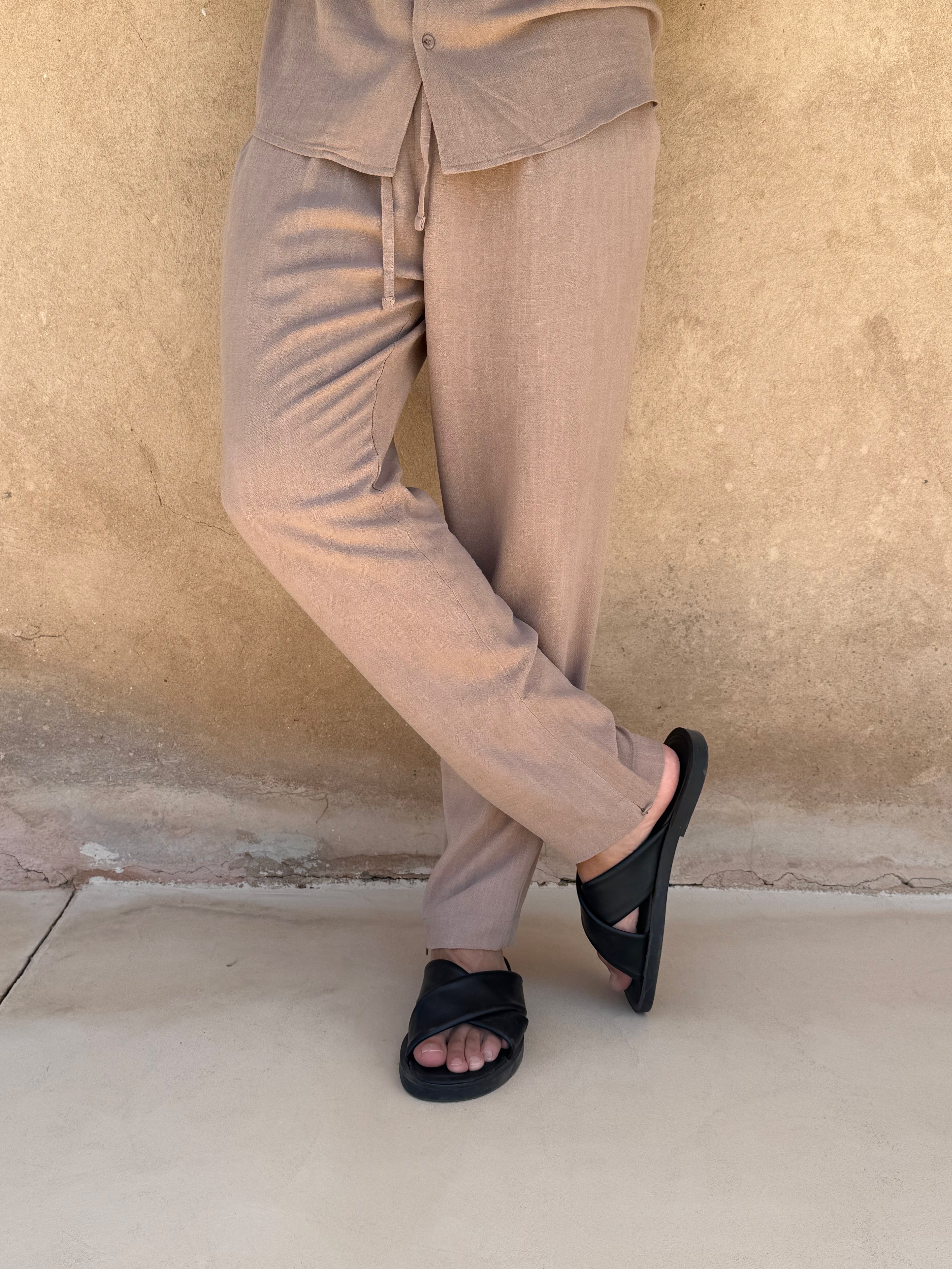 LINEN TROUSER TAUPE