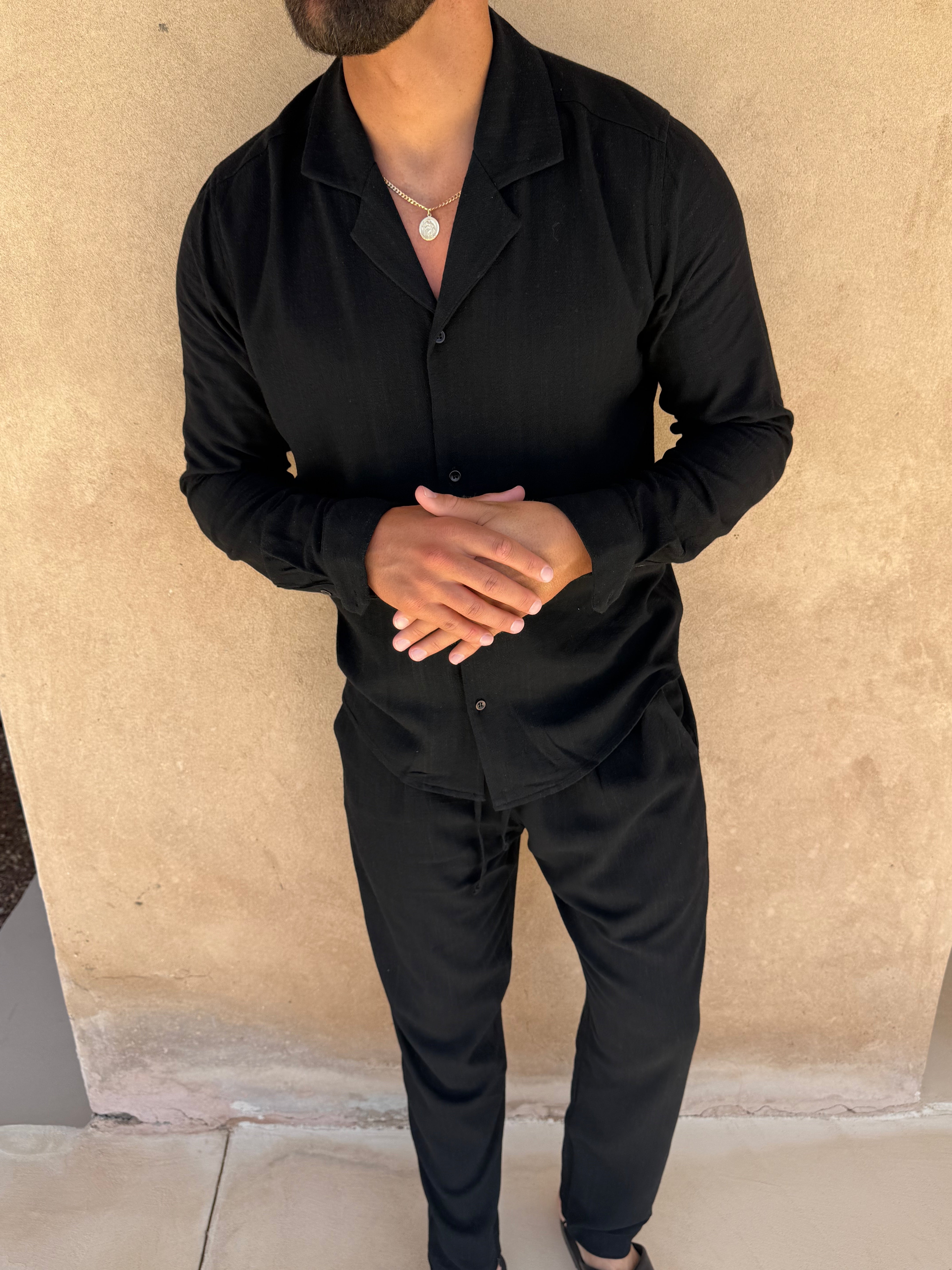 LINEN SHIRT BLACK