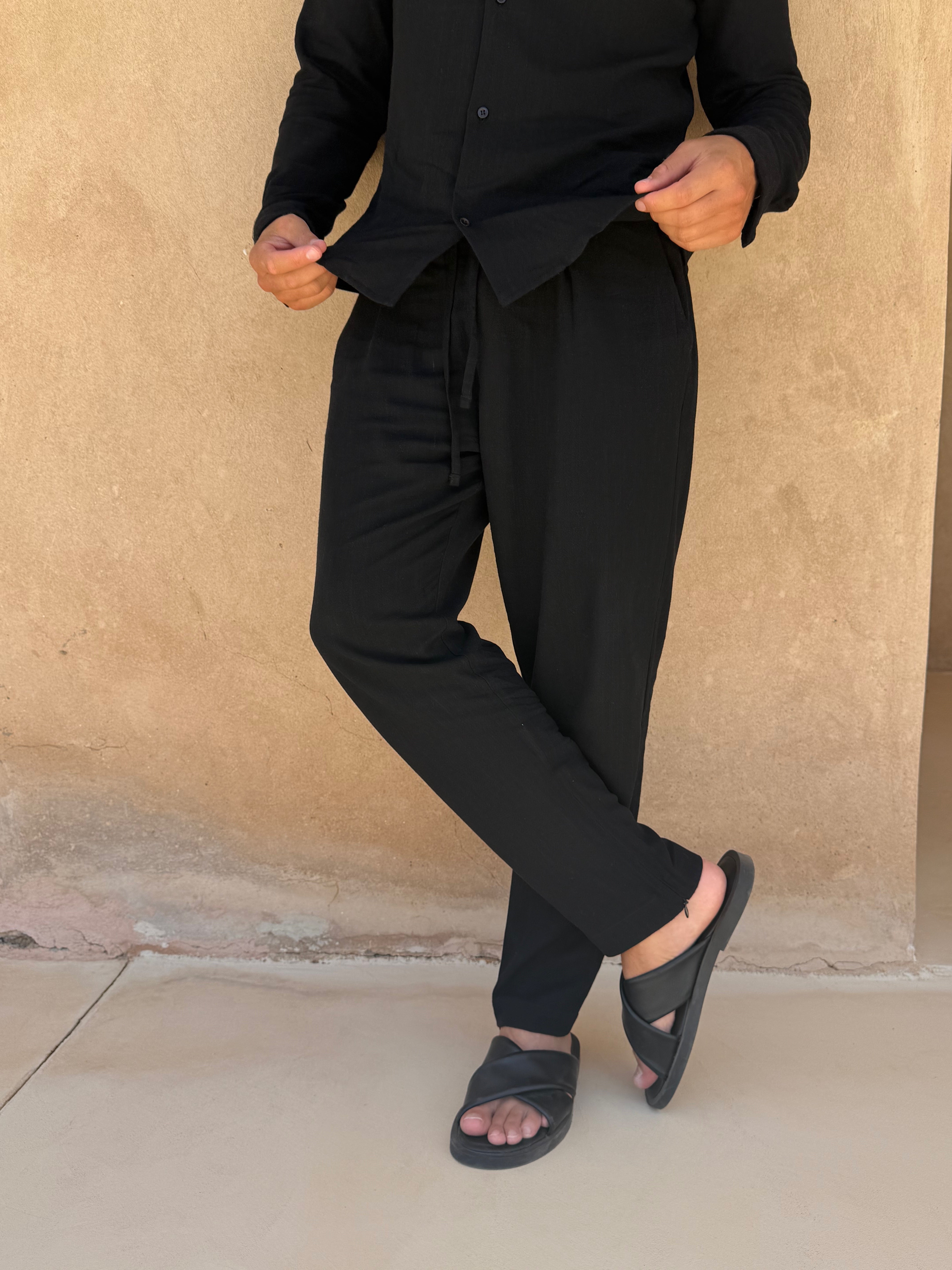 LINEN TROUSER BLACK