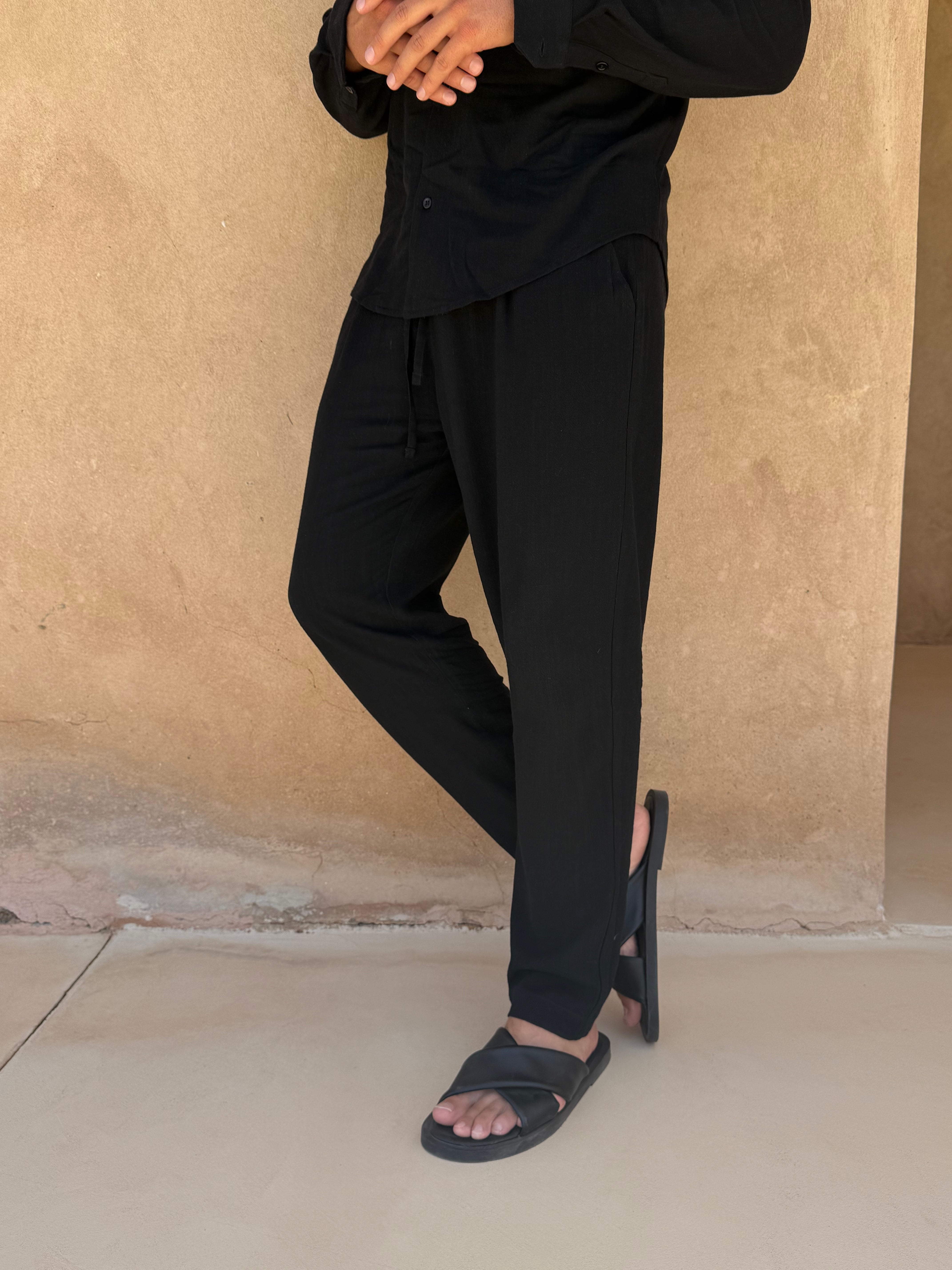 LINEN TROUSER BLACK