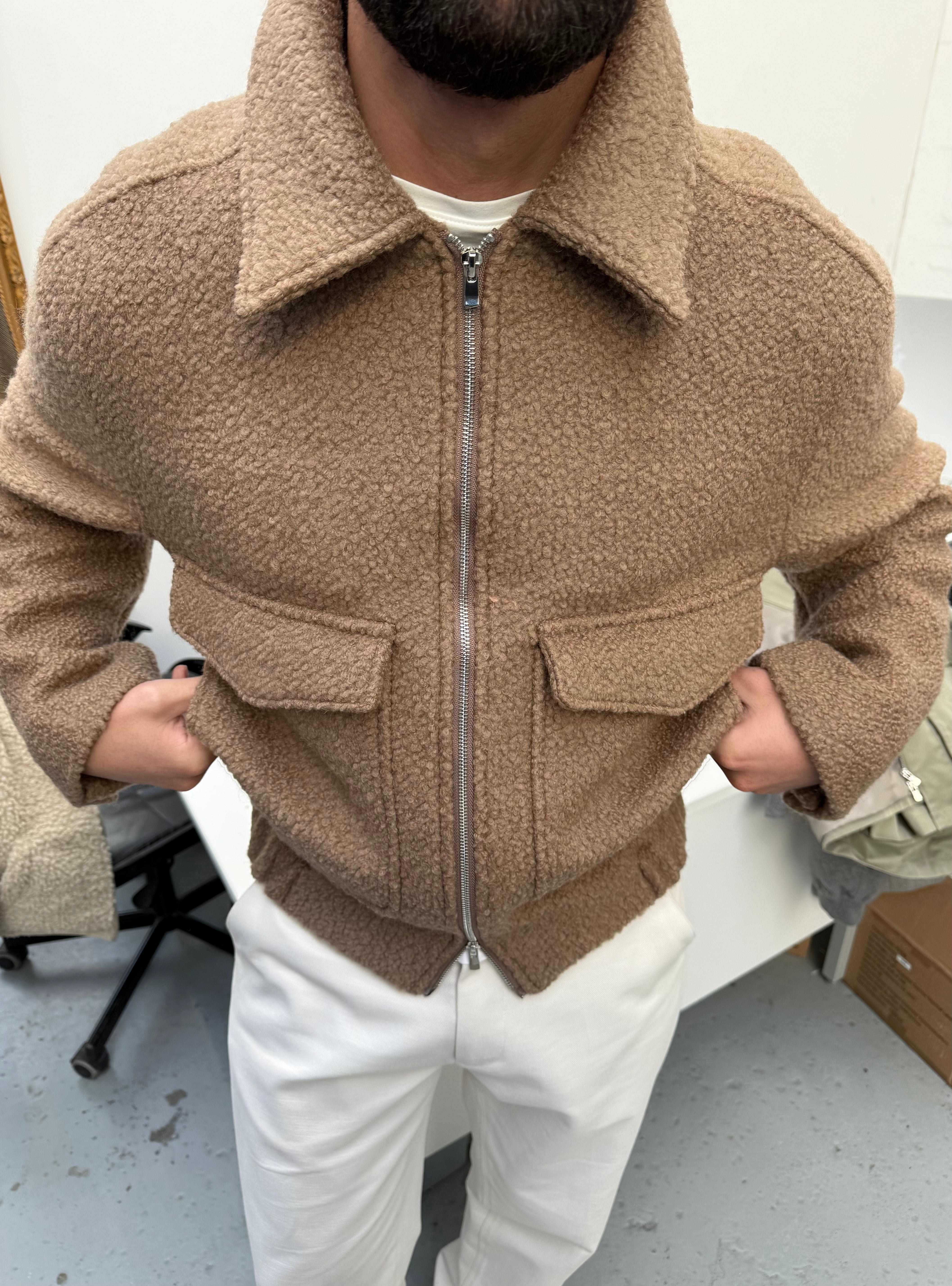 BOUCLE JACKET BROWN