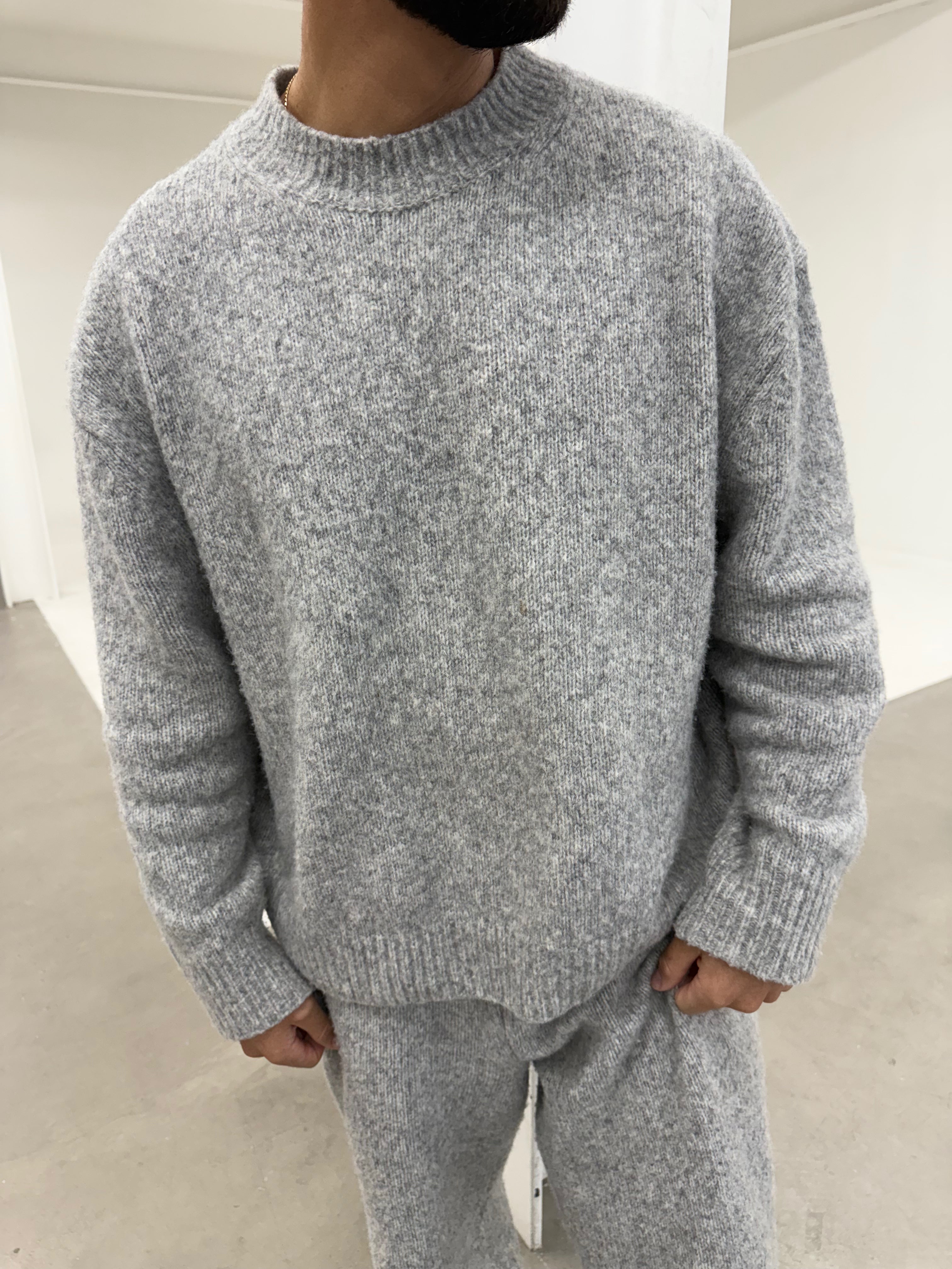 COSY KNIT SWEATER GREY MARL