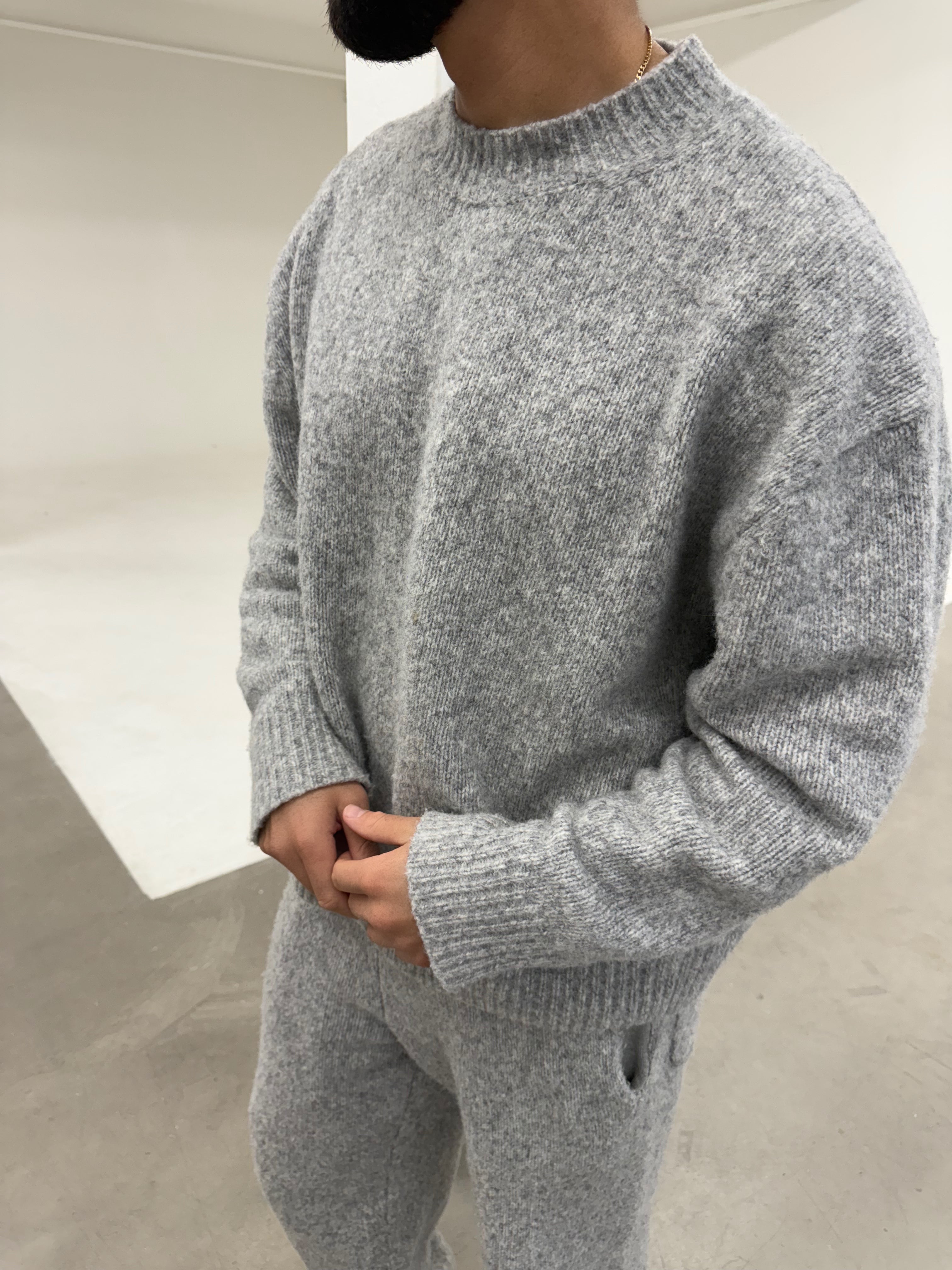 COSY KNIT SWEATER GREY MARL