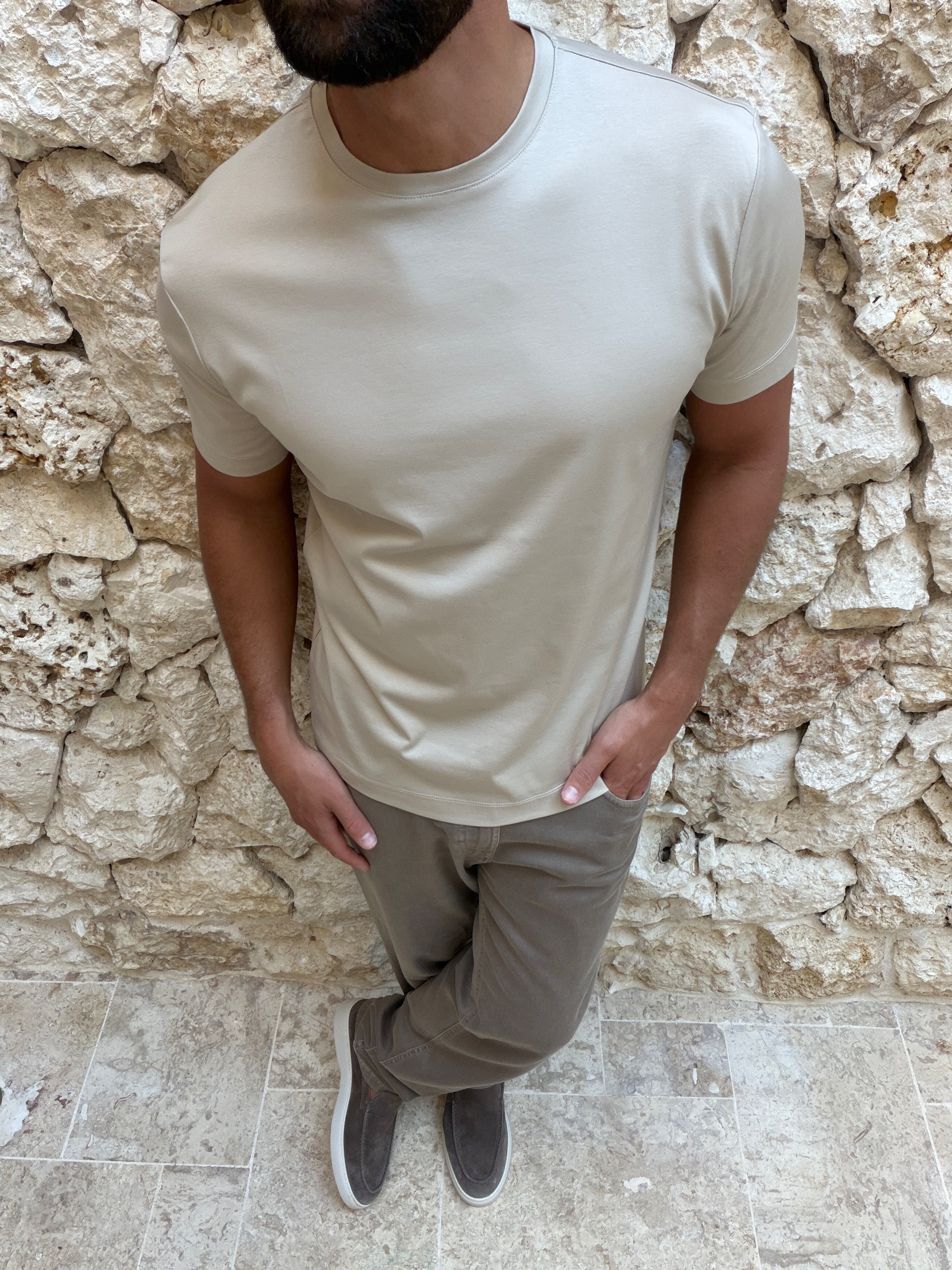 SUPIMA LUXE T-SHIRT STONE