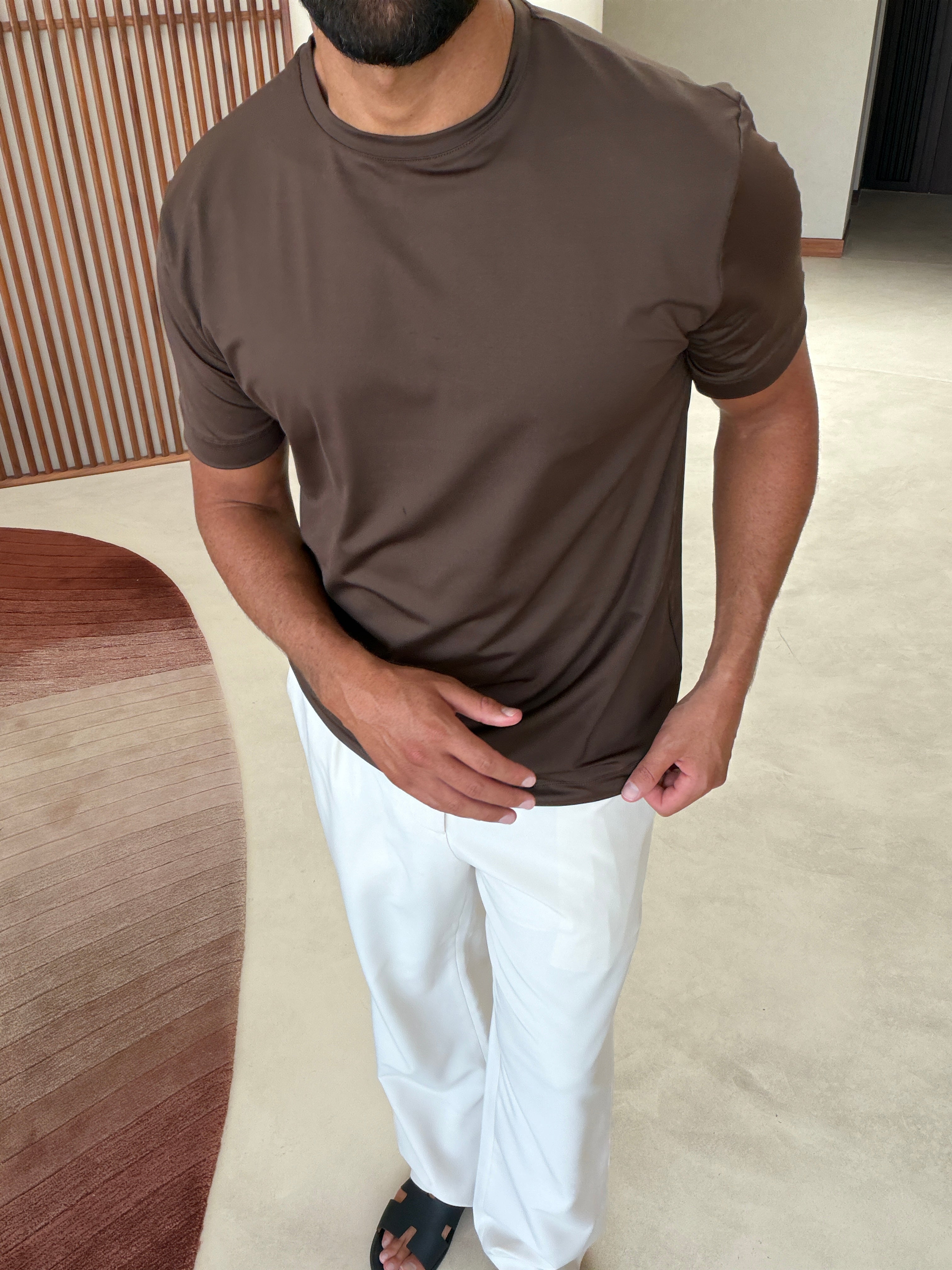 OG LUXE T-SHIRT SMOKE BROWN