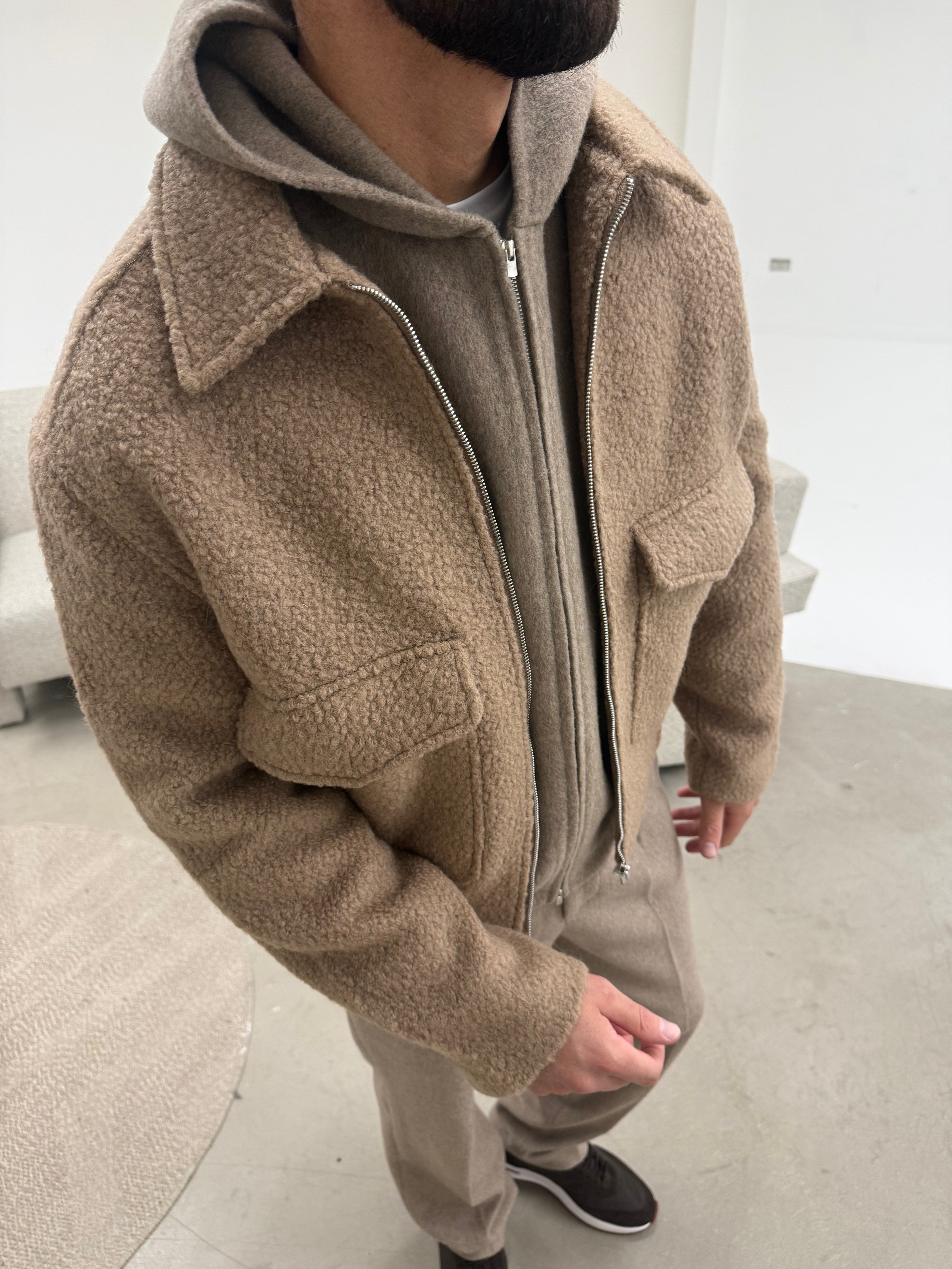 BOUCLE JACKET BROWN