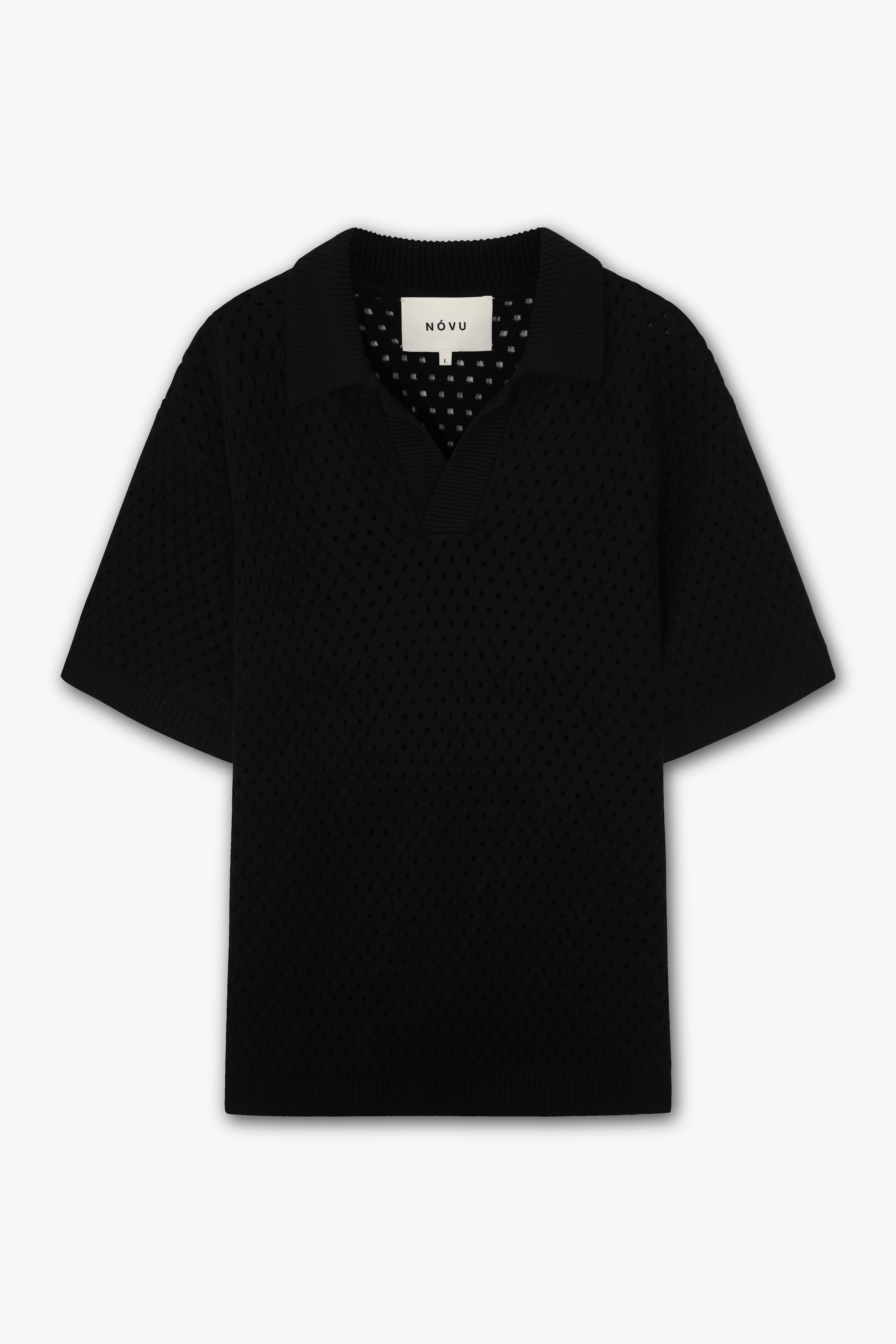 MURA KNIT POLO BLACK