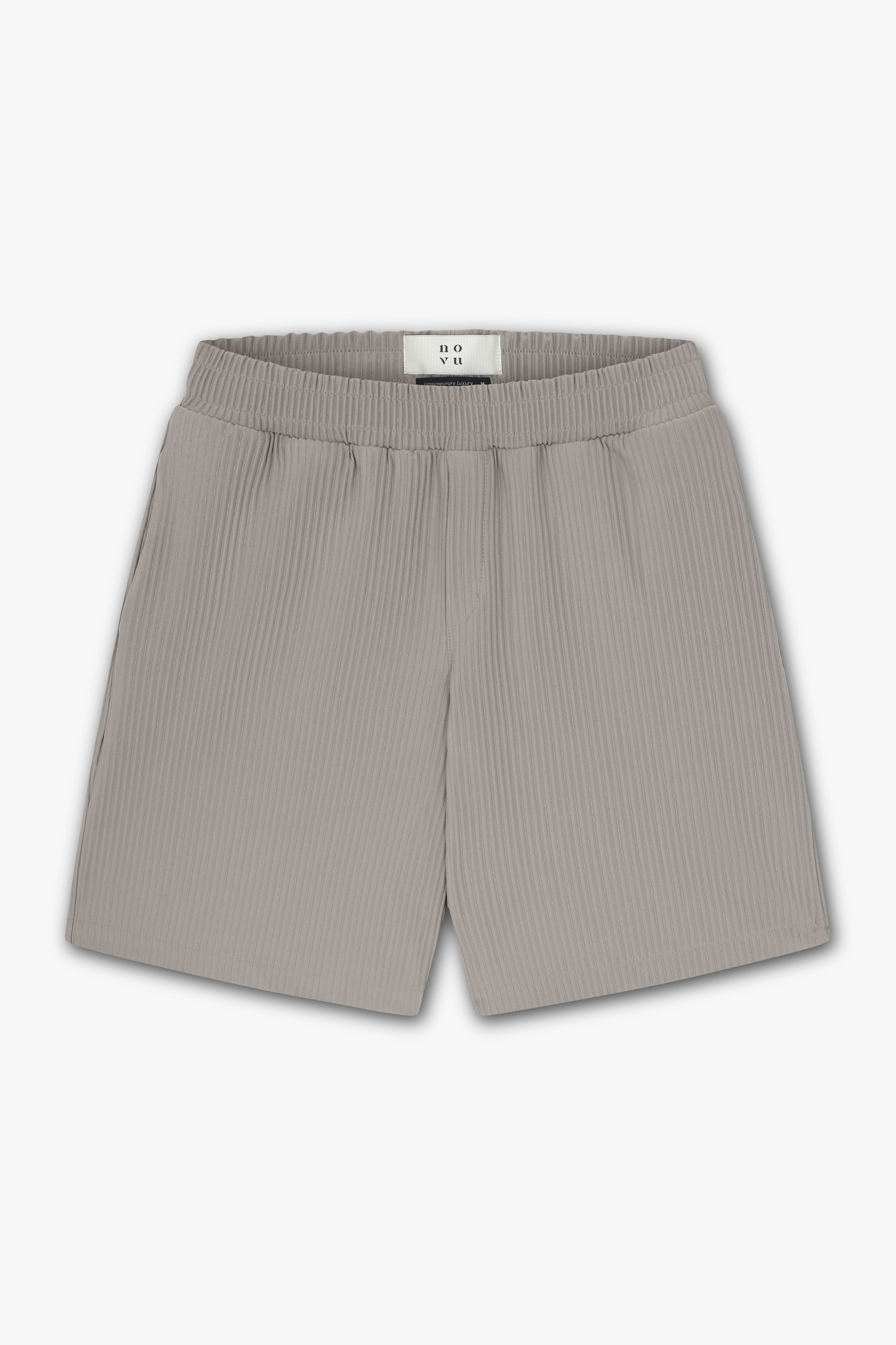 PLEAT SHORTS WARM GREY