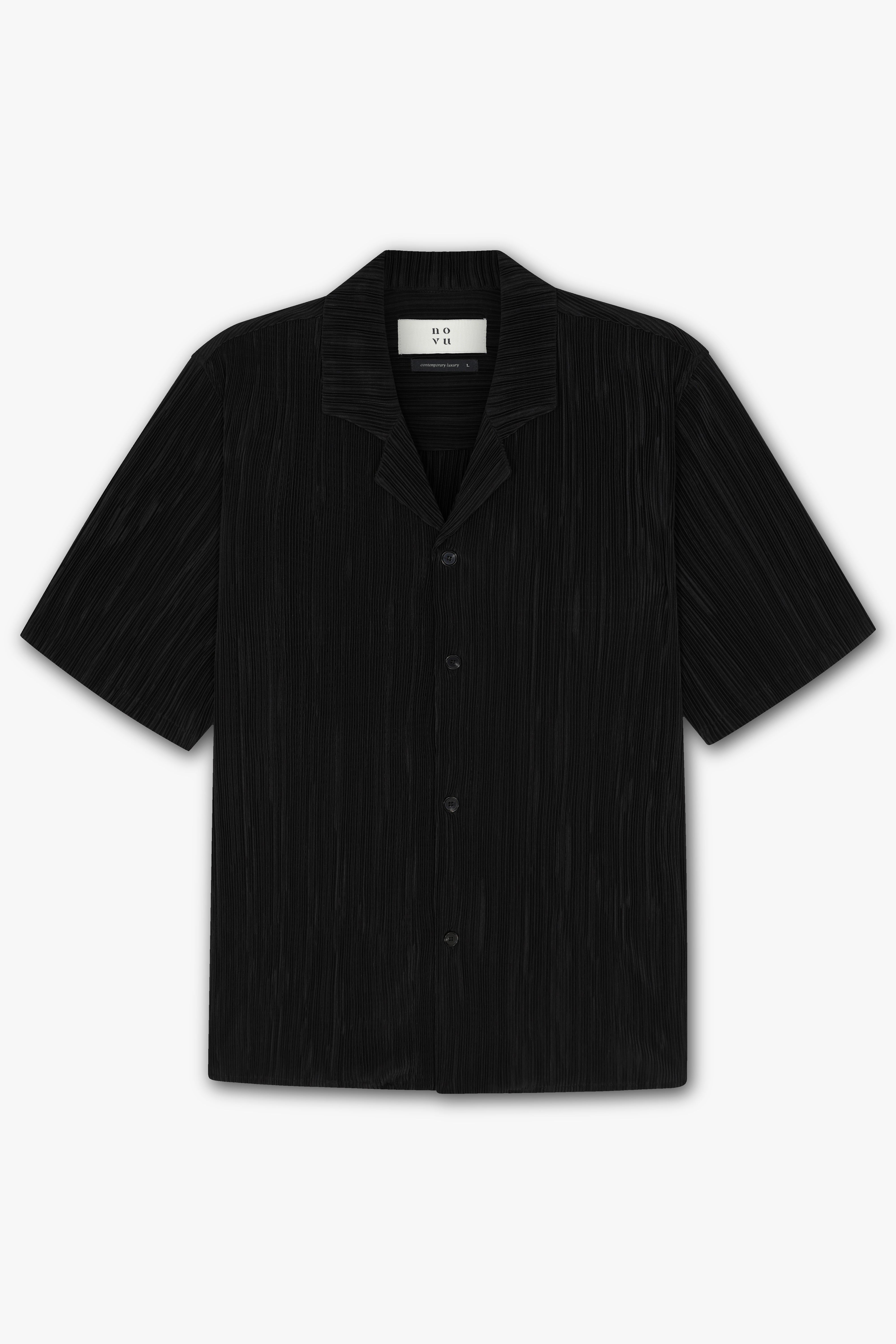 DEIA PLEAT SHIRT BLACK SS