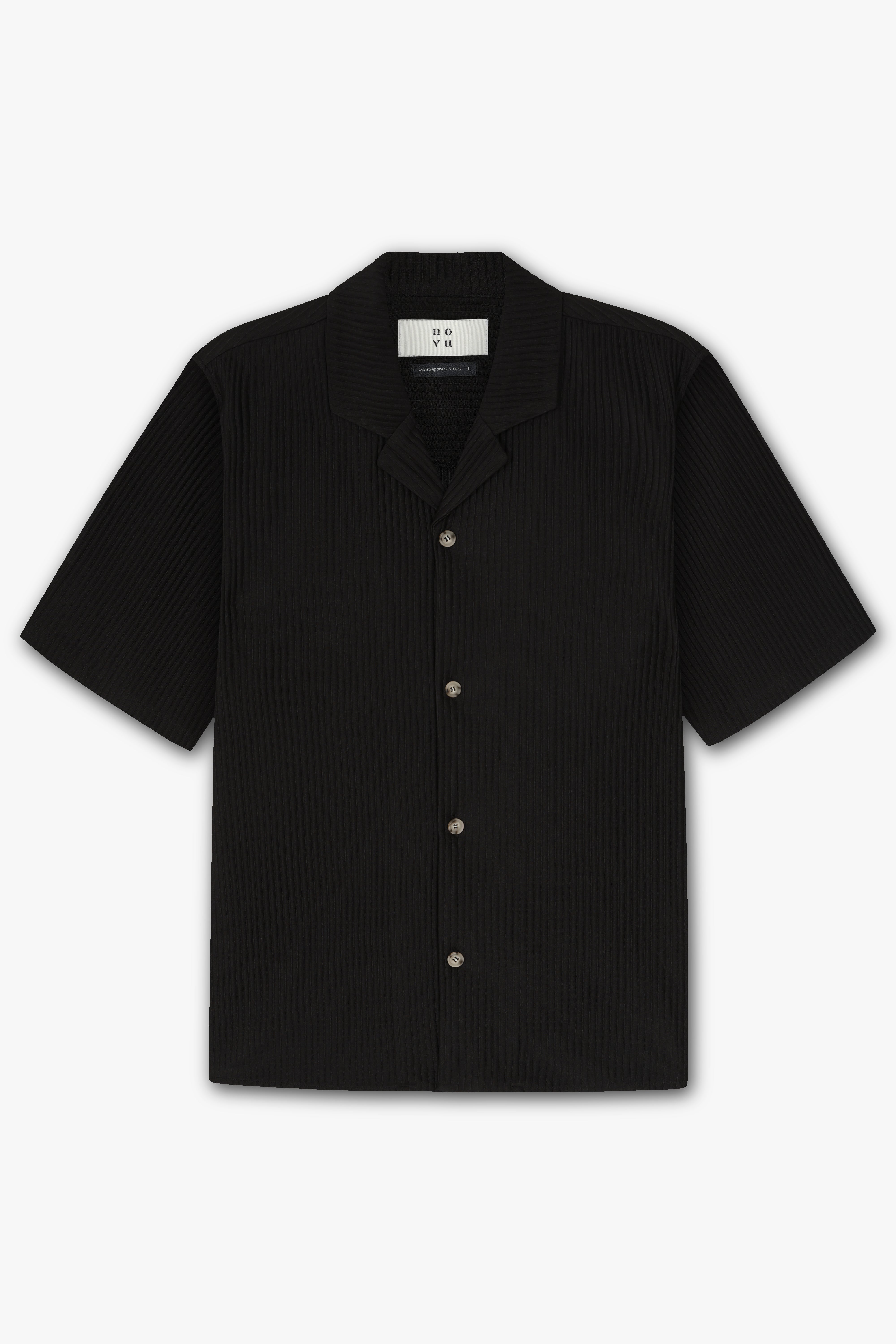 PLEAT SHIRT SS BLACK