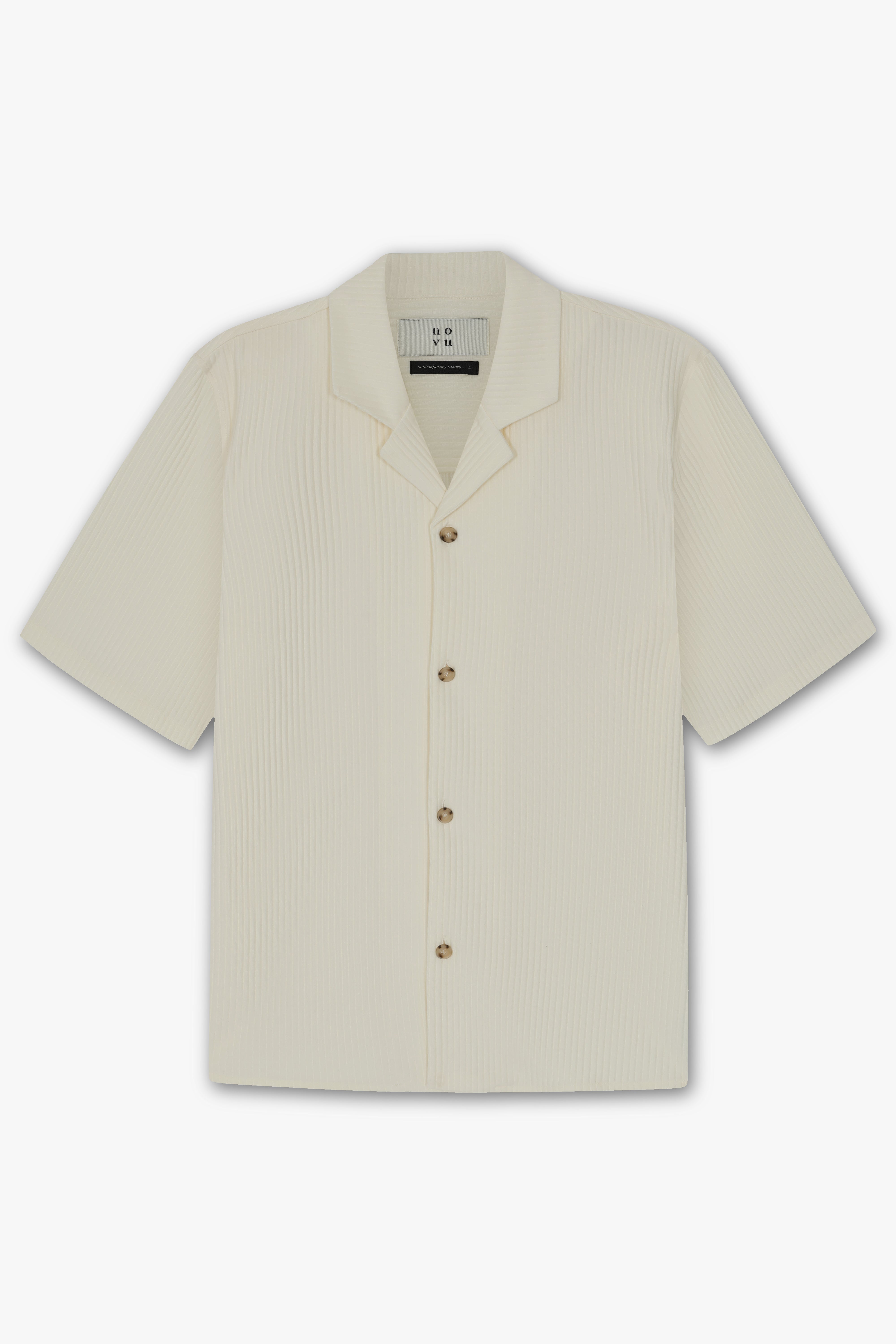 PLEAT SHIRT SS ECRU