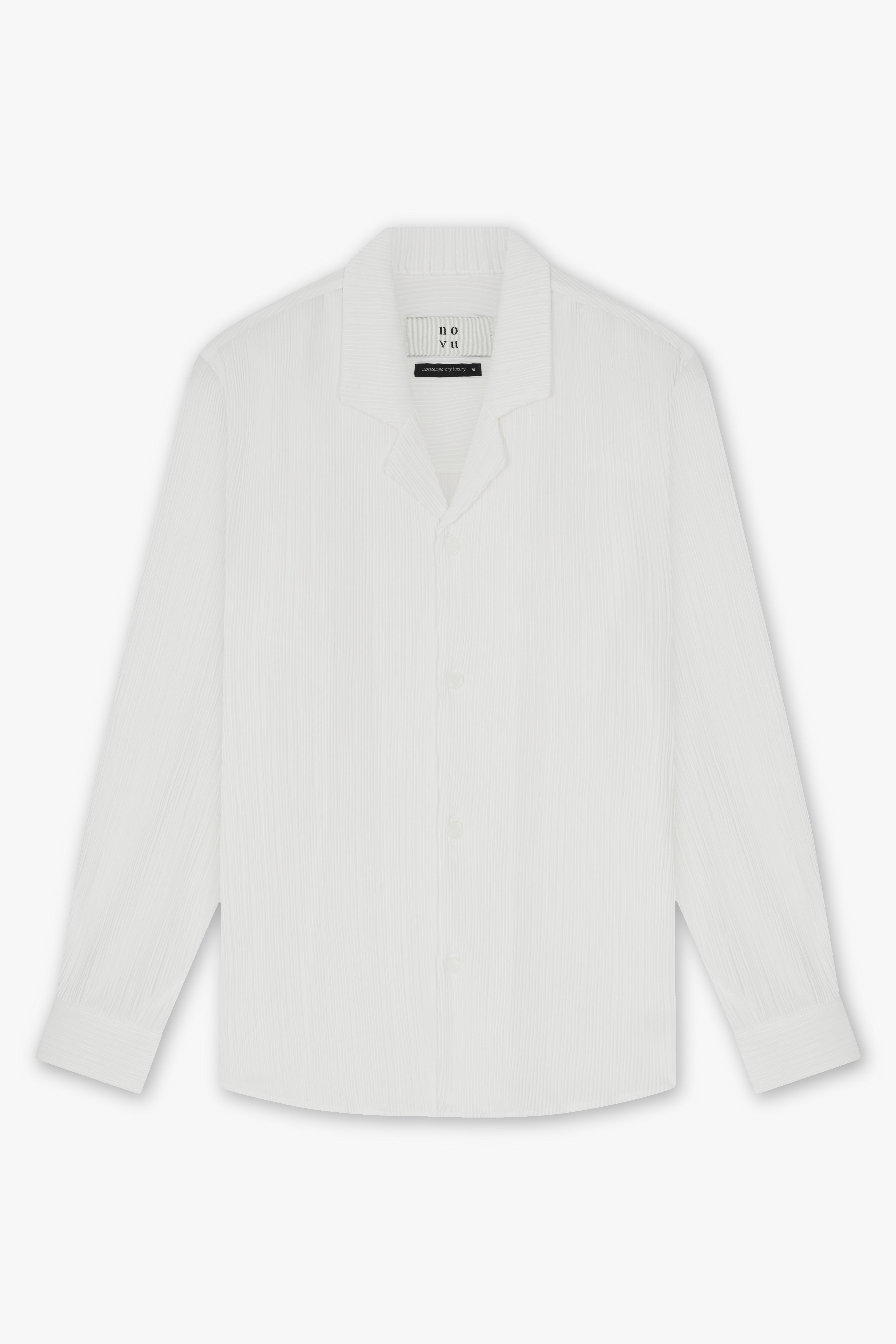 DEIA PLEAT SHIRT WHITE LS