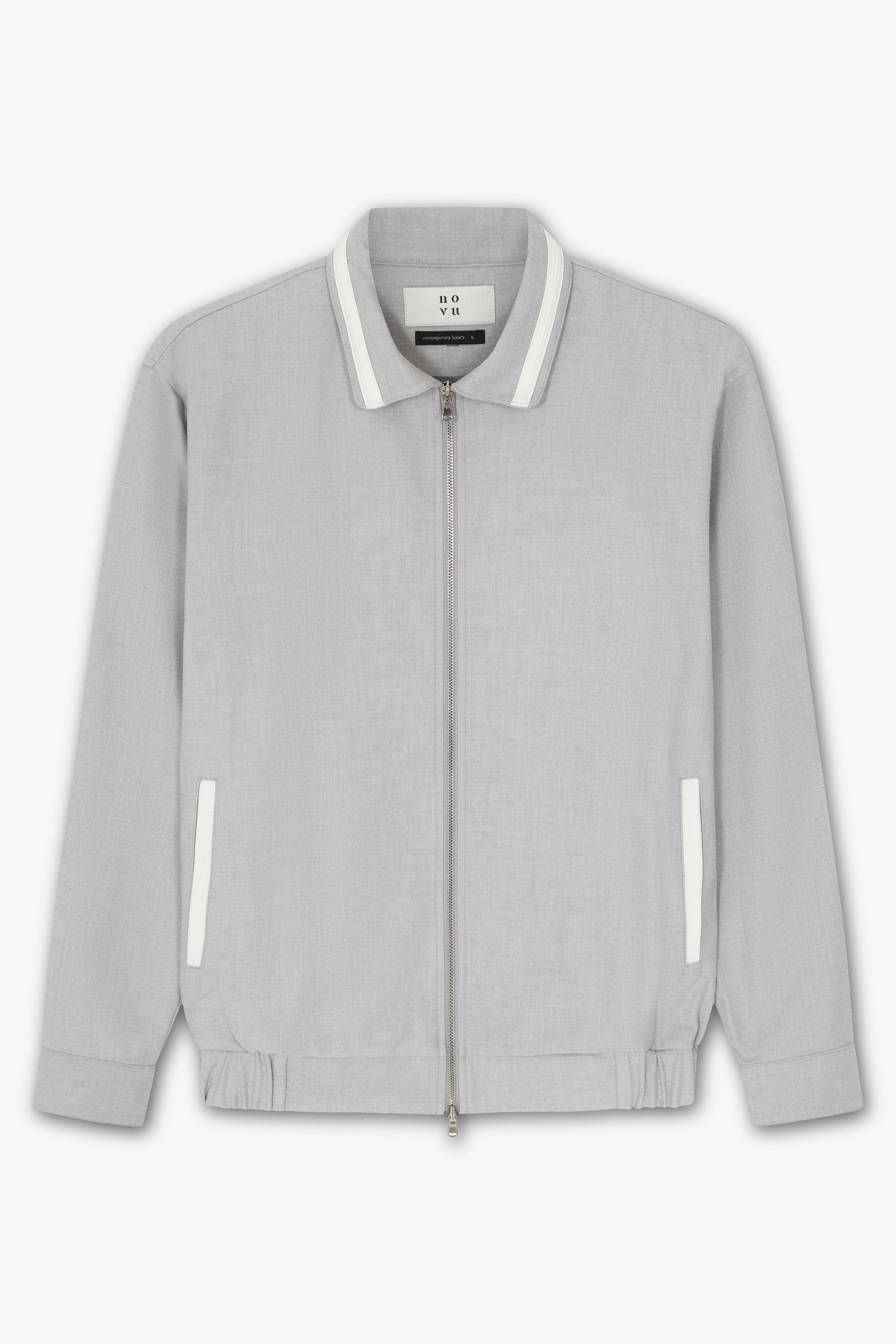 Amante Wool Zip Jacket Grey Marl