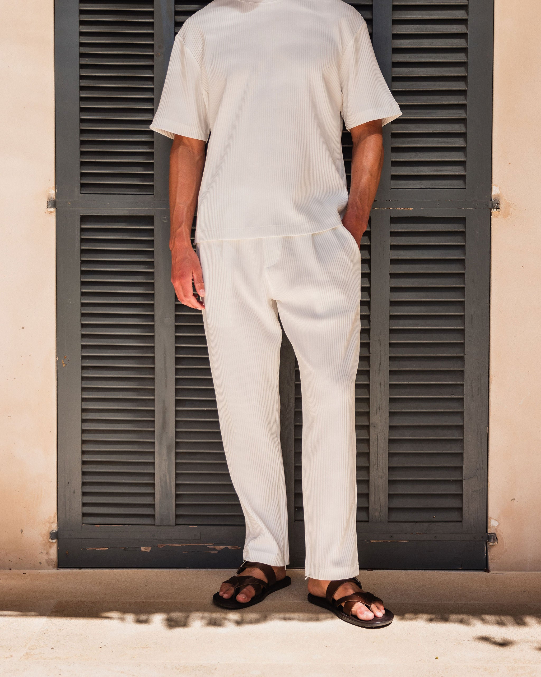 PLEAT TROUSER WHITE