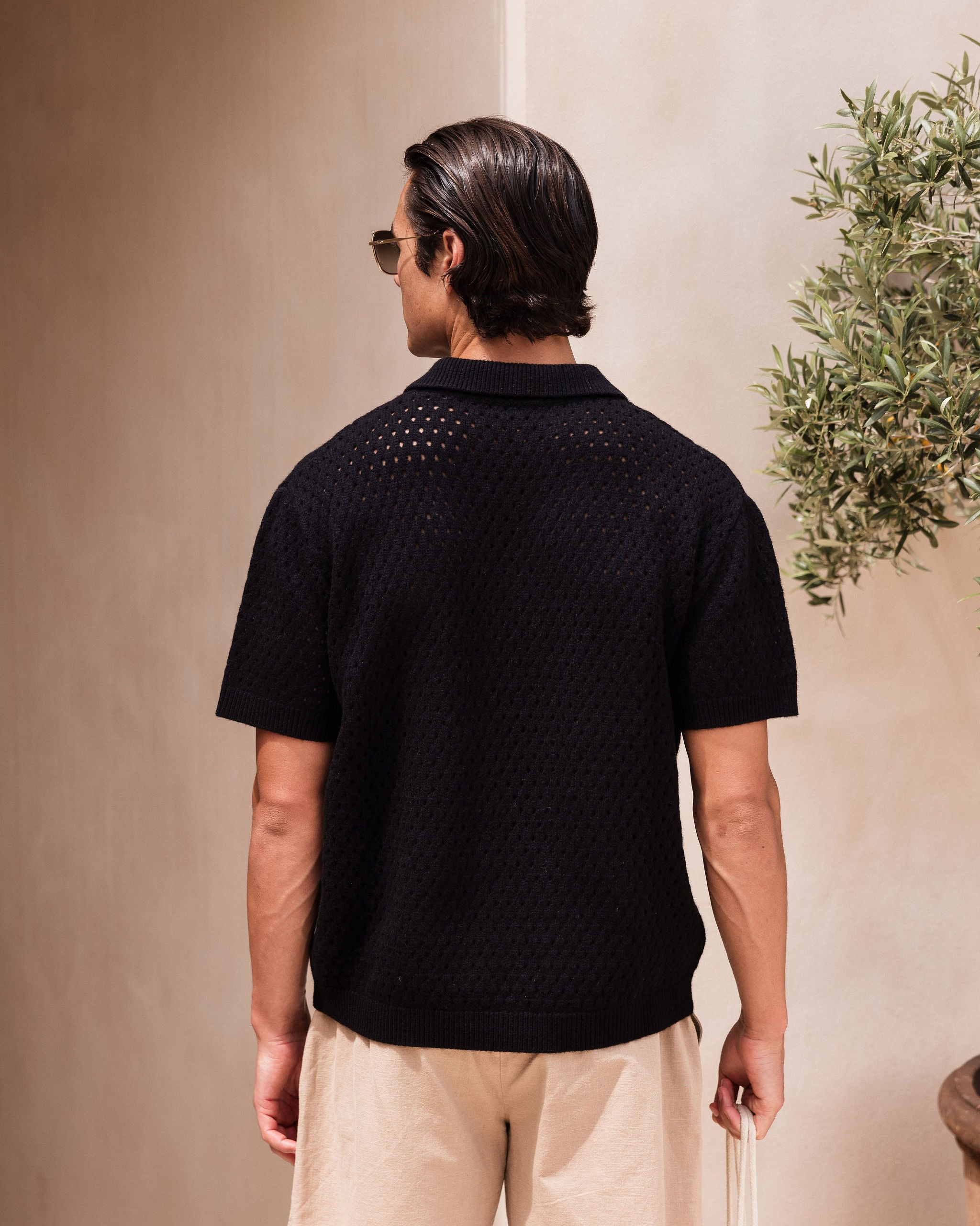 MURA KNIT POLO BLACK