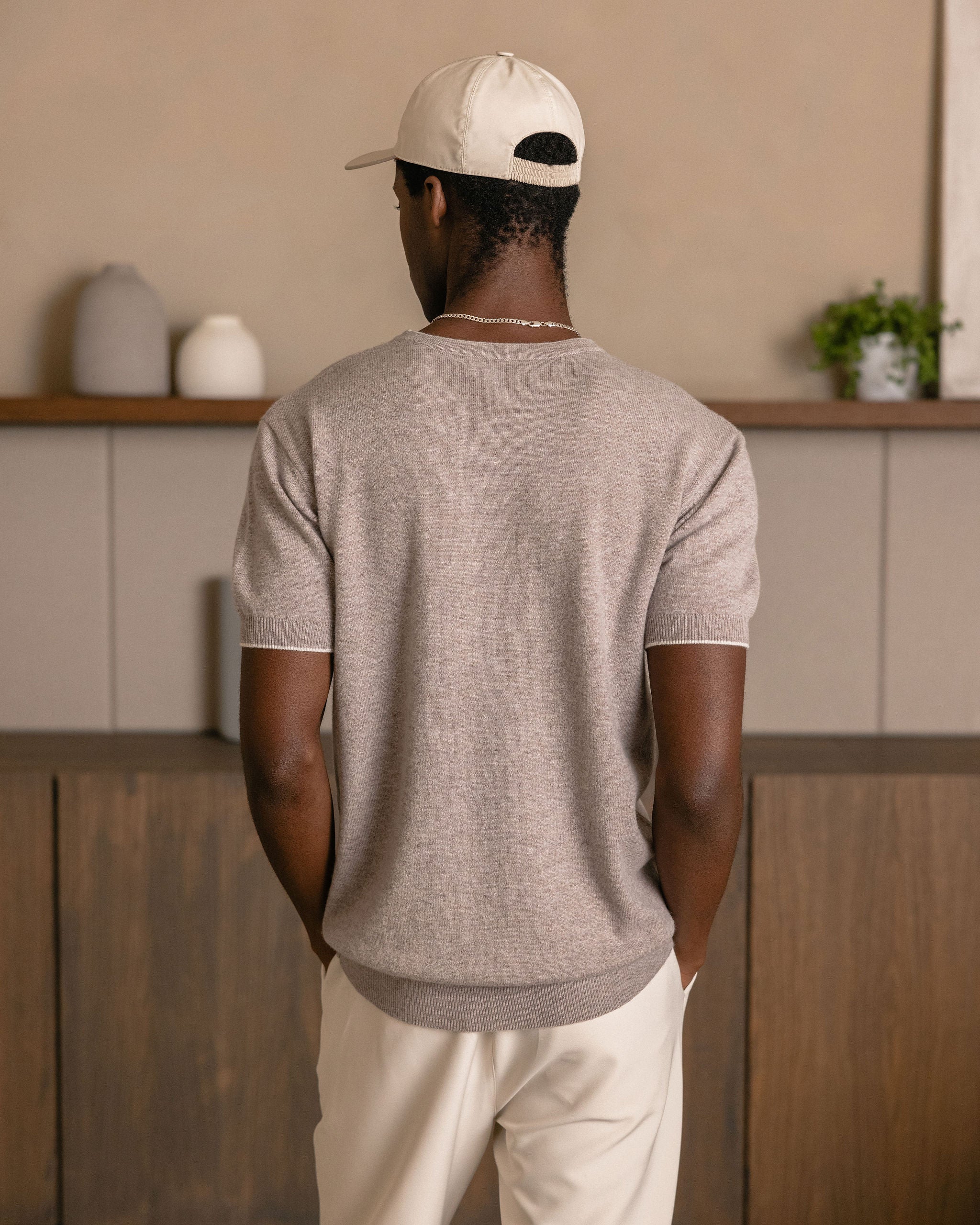 CASHWOOL T-SHIRT TAUPE